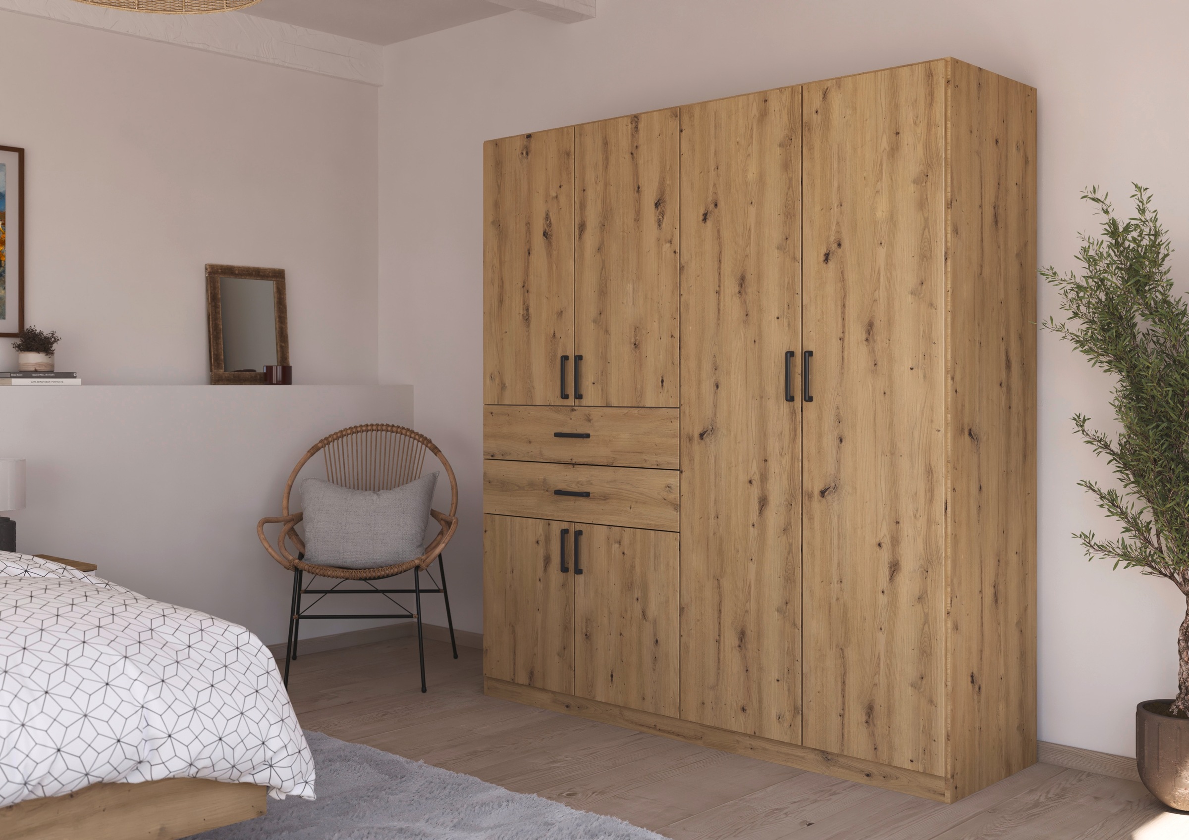 rauch Drehtürenschrank "Kleiderschrank Schrank Garderobe MAIKA mit Dekor-Fr günstig online kaufen