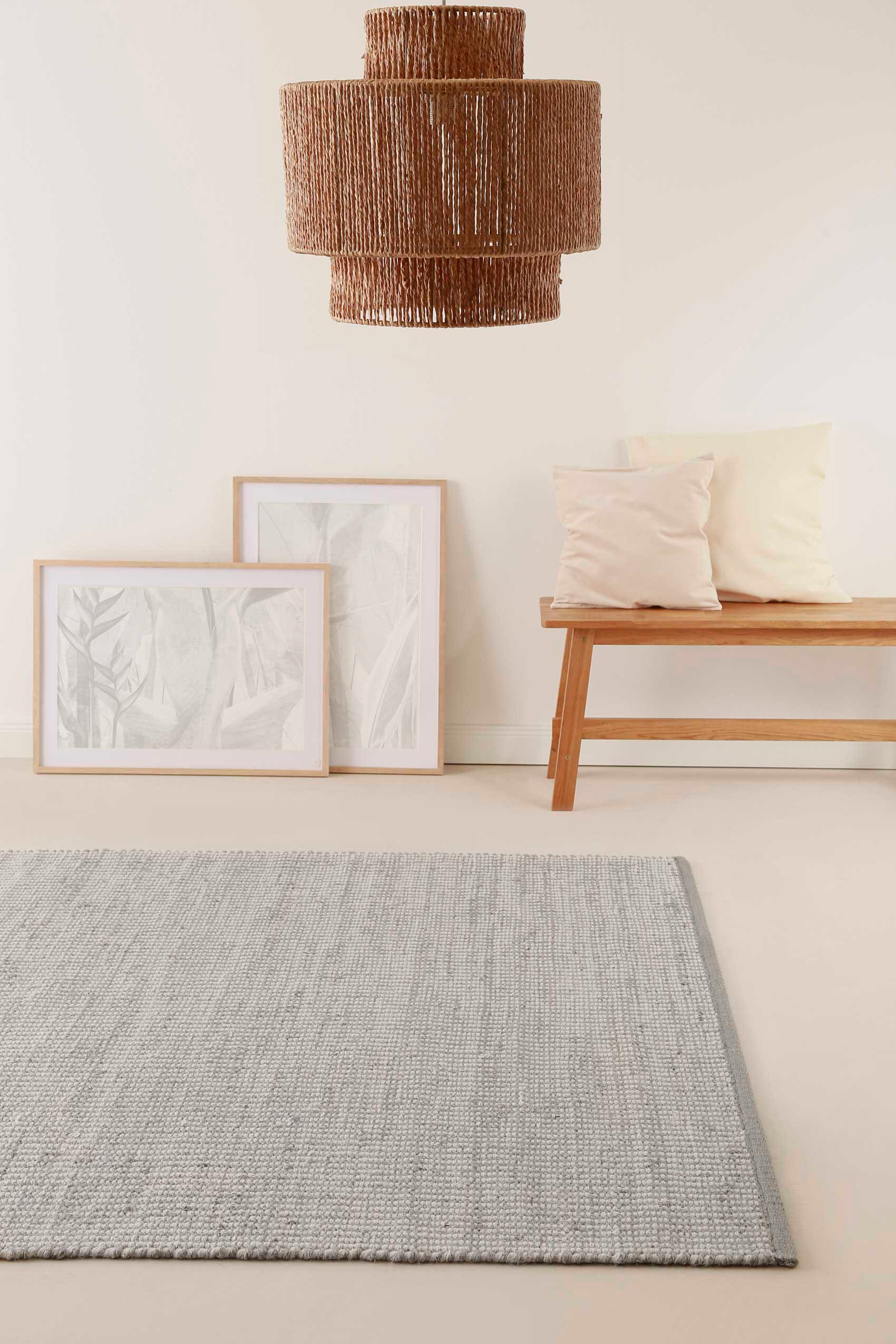 Wollteppich »Toulouse«, rechteckig, Naturfaser Teppich aus Wolle und Jute, Wohnzimmer
