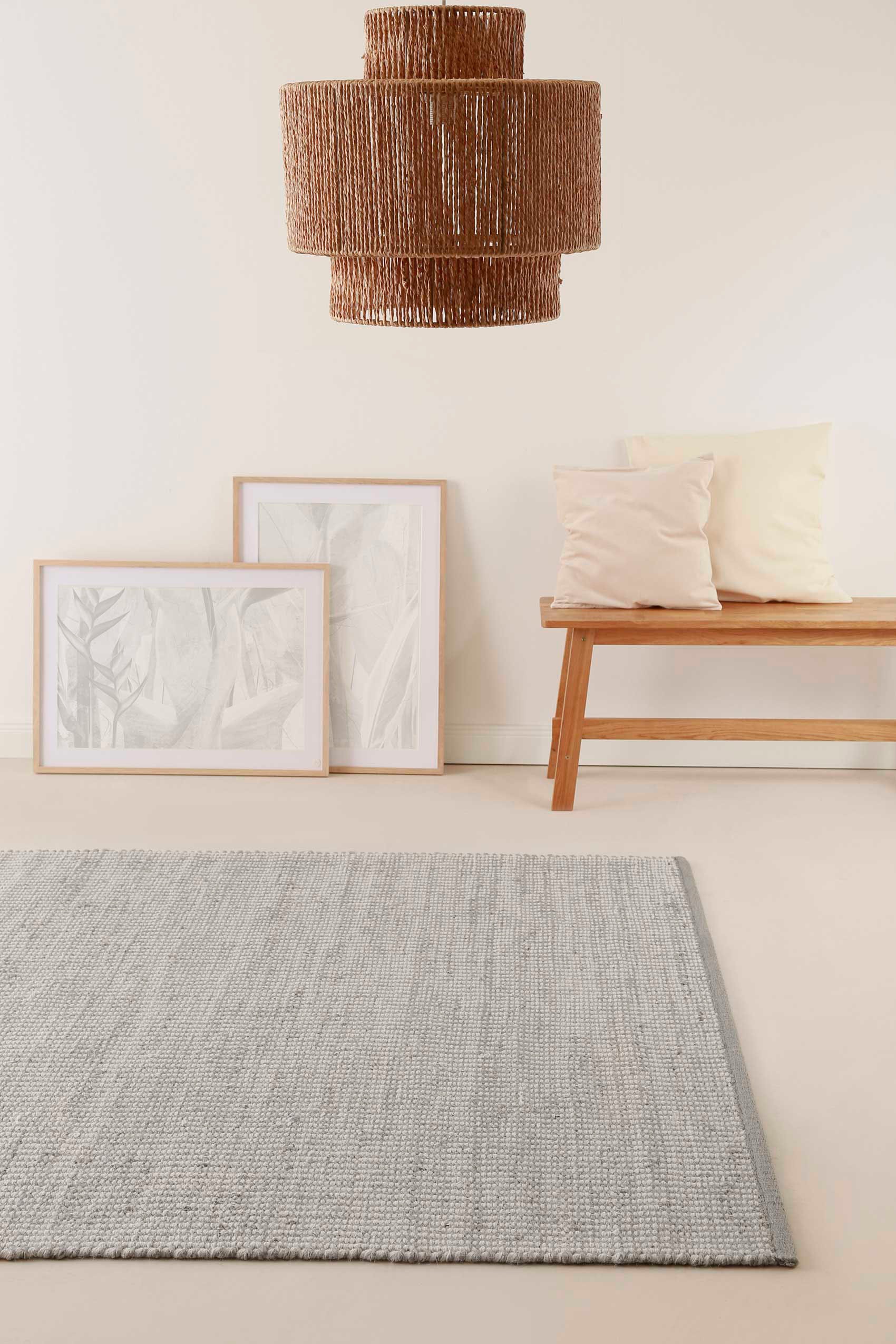 Teppich GREEN LOOOP "Toulouse", grau, B:80cm H:10mm L:150cm, Jute, Wolle, Teppiche, Teppich, Naturfaser Teppich aus 50% Wolle 50% Jute, Wohnzimmer 2