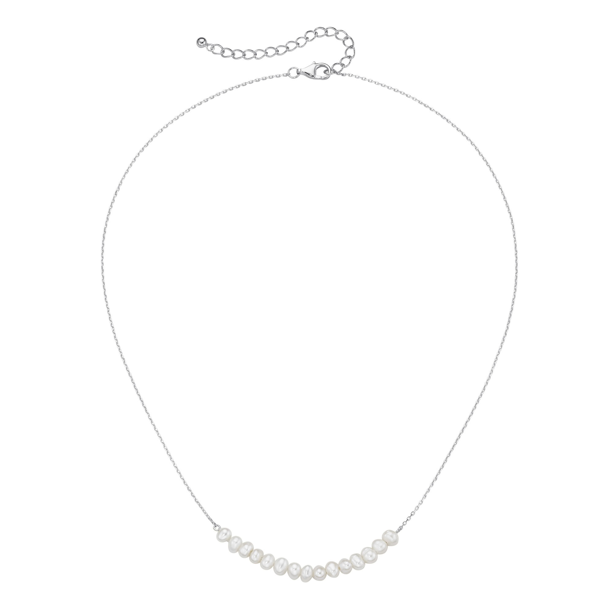 SMART JEWEL Damen Collier "mit Süßwasser-Perlen, Silber 925", 45cm, Silber 925 (Sterlingsilber)silber, Silber 925 (Sterlingsilber), Halsketten