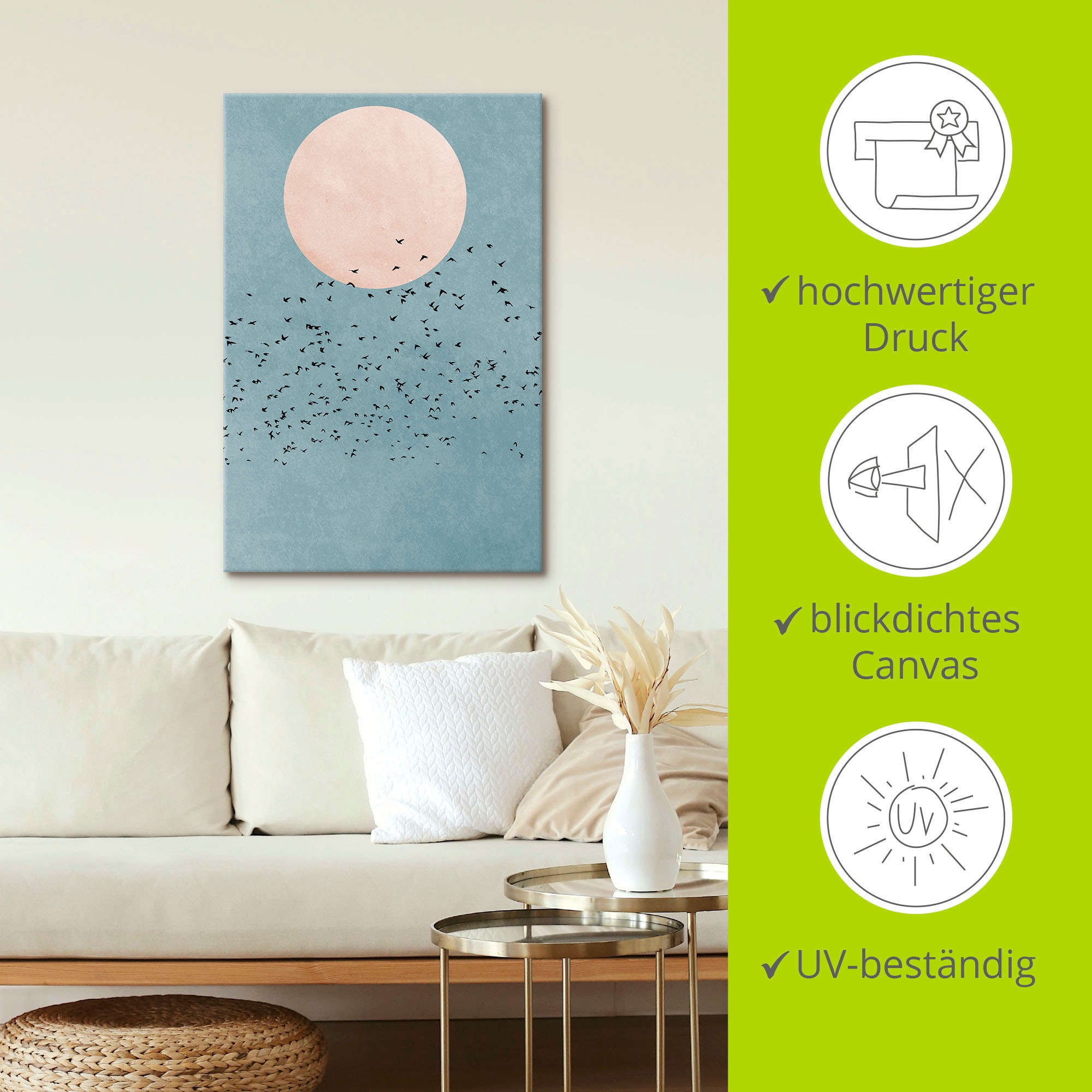 Artland Leinwandbild »Wegfliegen«, Himmelsbilder, (1 St.), auf Keilrahmen gespannt