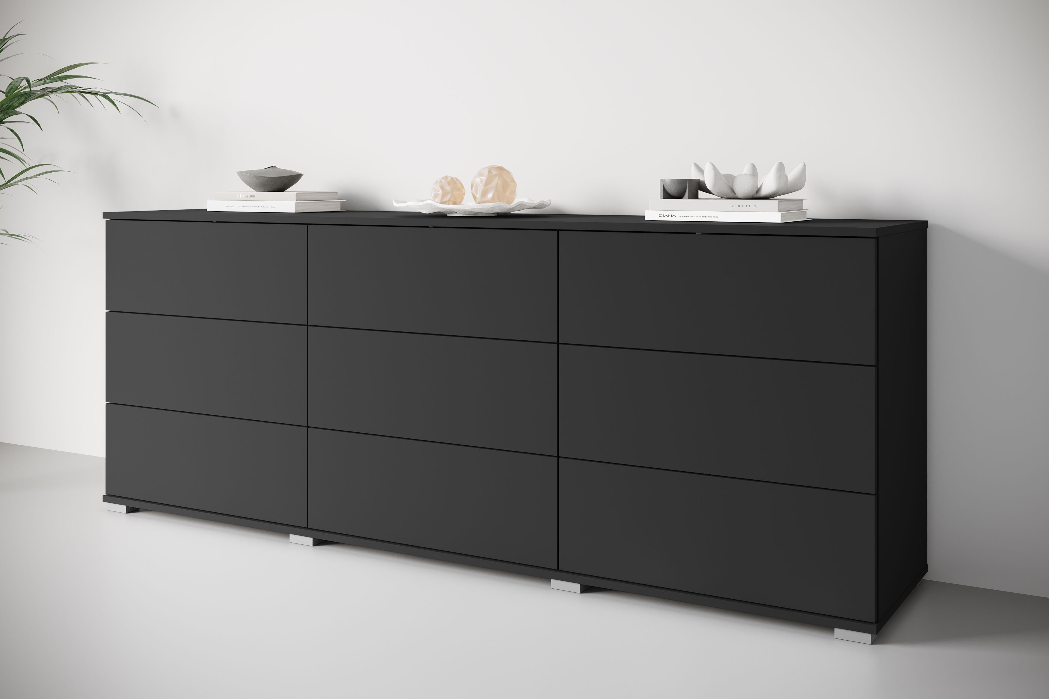 OTTO home Sideboard "Kenia, Kommode, 180 cm breit, mit 9 Schubladen" 1 Stk. tlg. Push-to-Open-System und großzügiger Stauraum