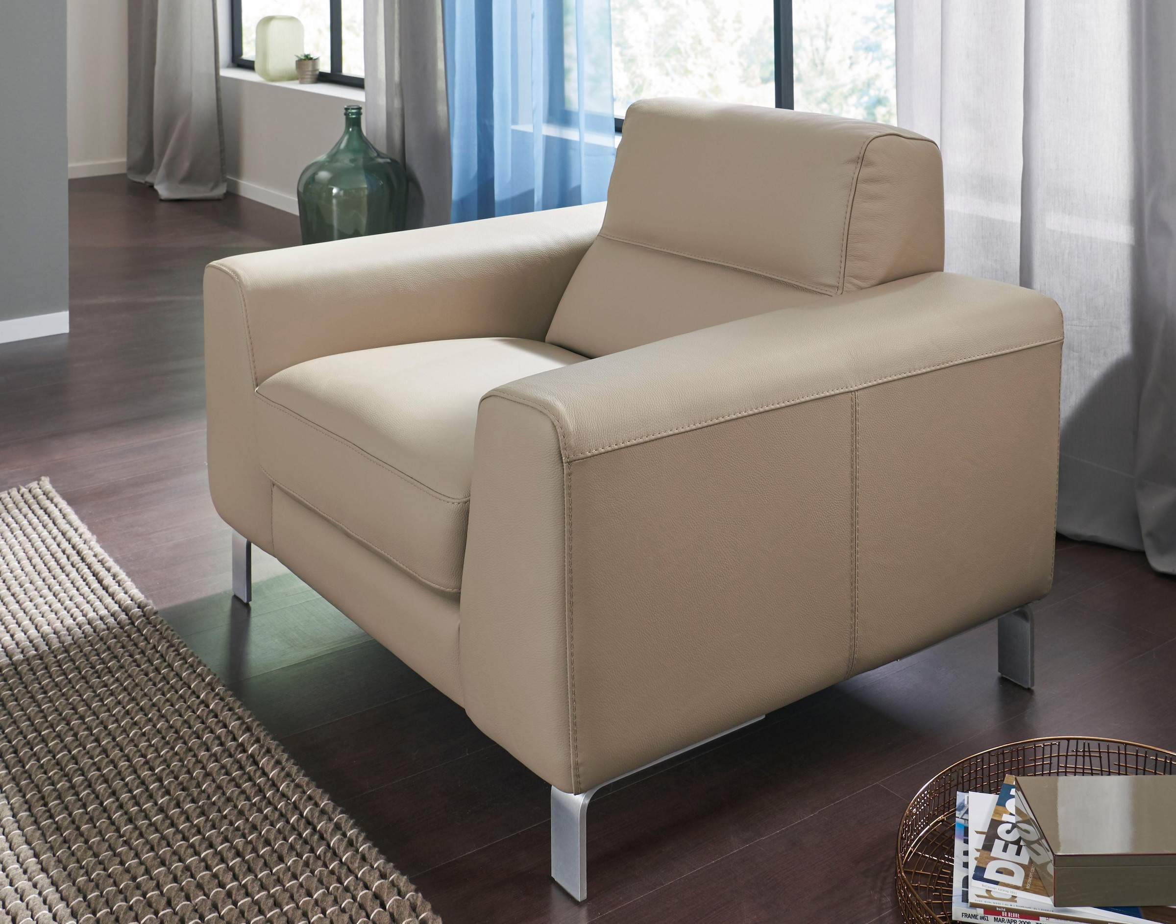 CALIA ITALIA Sessel "Simon Loungesessel, Designsessel", in zwei Lederqualit günstig online kaufen