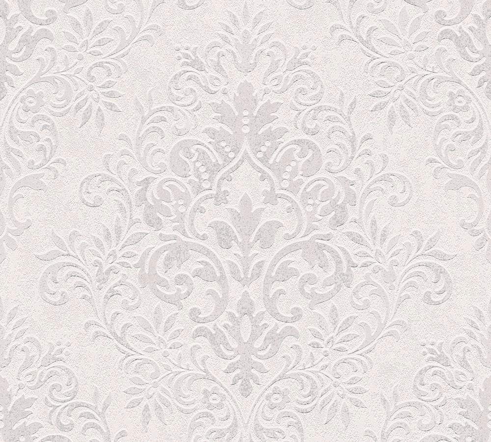 LIVING WALLS Vliestapete "Tapete mit Ornamenten barock", B/L: 0,53mm x 10,05mm, grau, Wohnzimmer, Tapeten, Tapete Klassik Metallic Tapeten Wohnzimmer