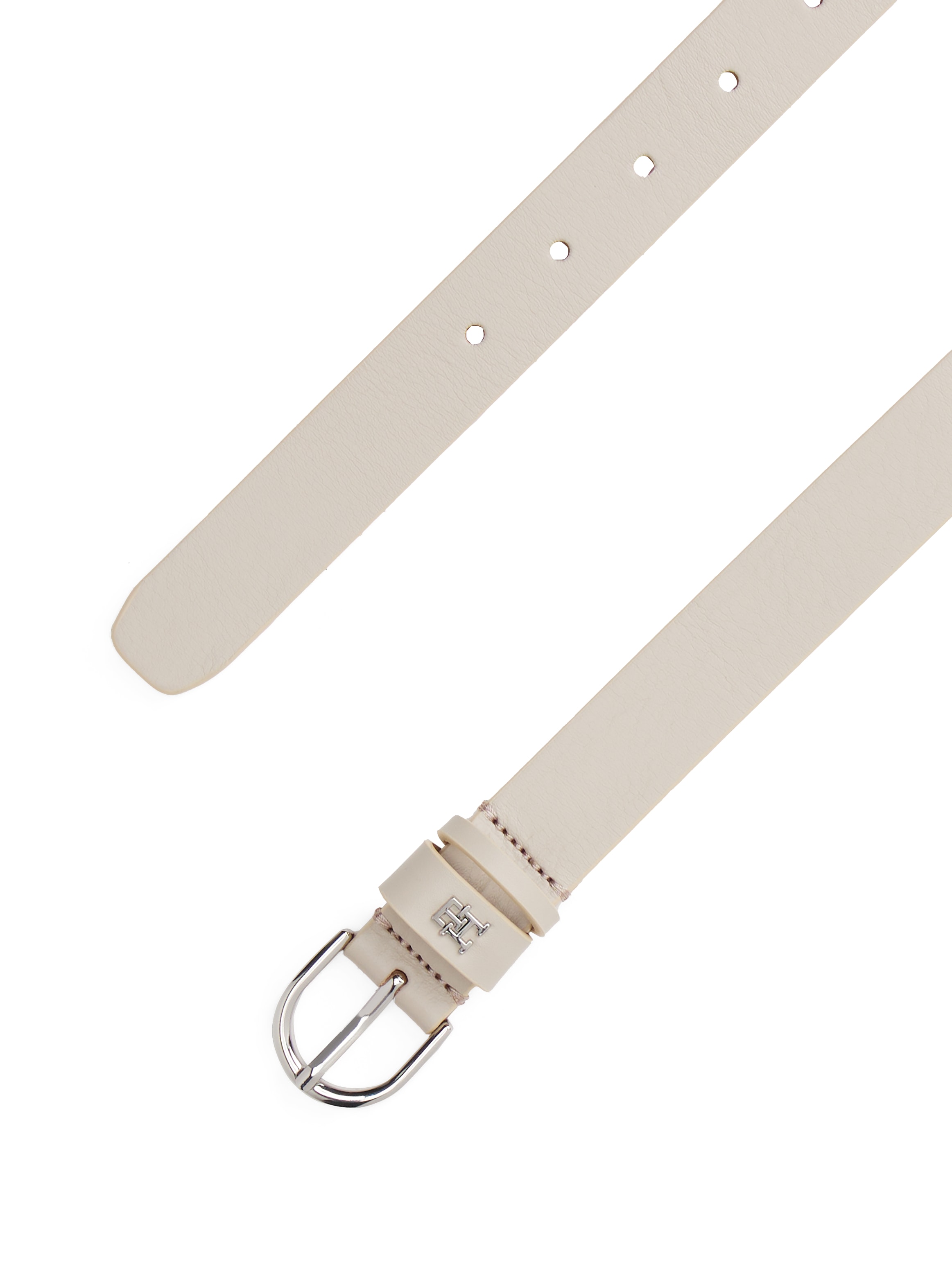 Tommy Hilfiger Ledergürtel »ESSENTIAL EFFORTLESS 2.5 SILVER«, Einfachdornschließe, Metallemblem