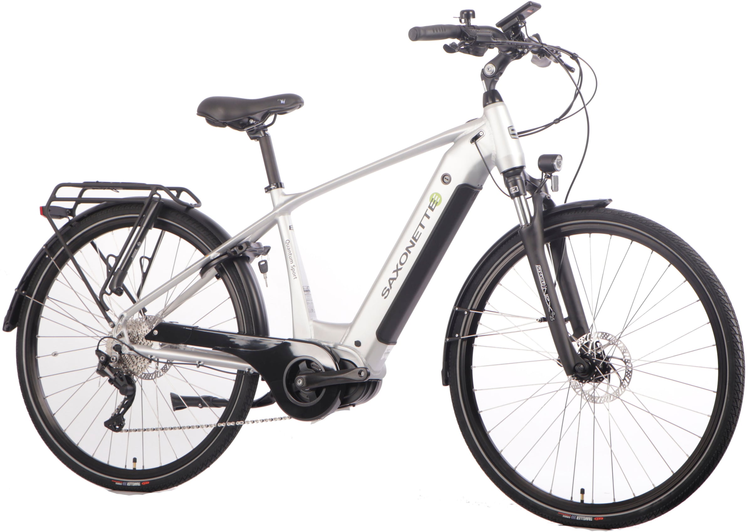 SAXONETTE E-Bike »Quantum Sport Diamand«, 10 Gang, Shimano, Mittelmotor 250 W, Pedelec, Elektrofahrrad für Damen u. Herren, Trekkingrad