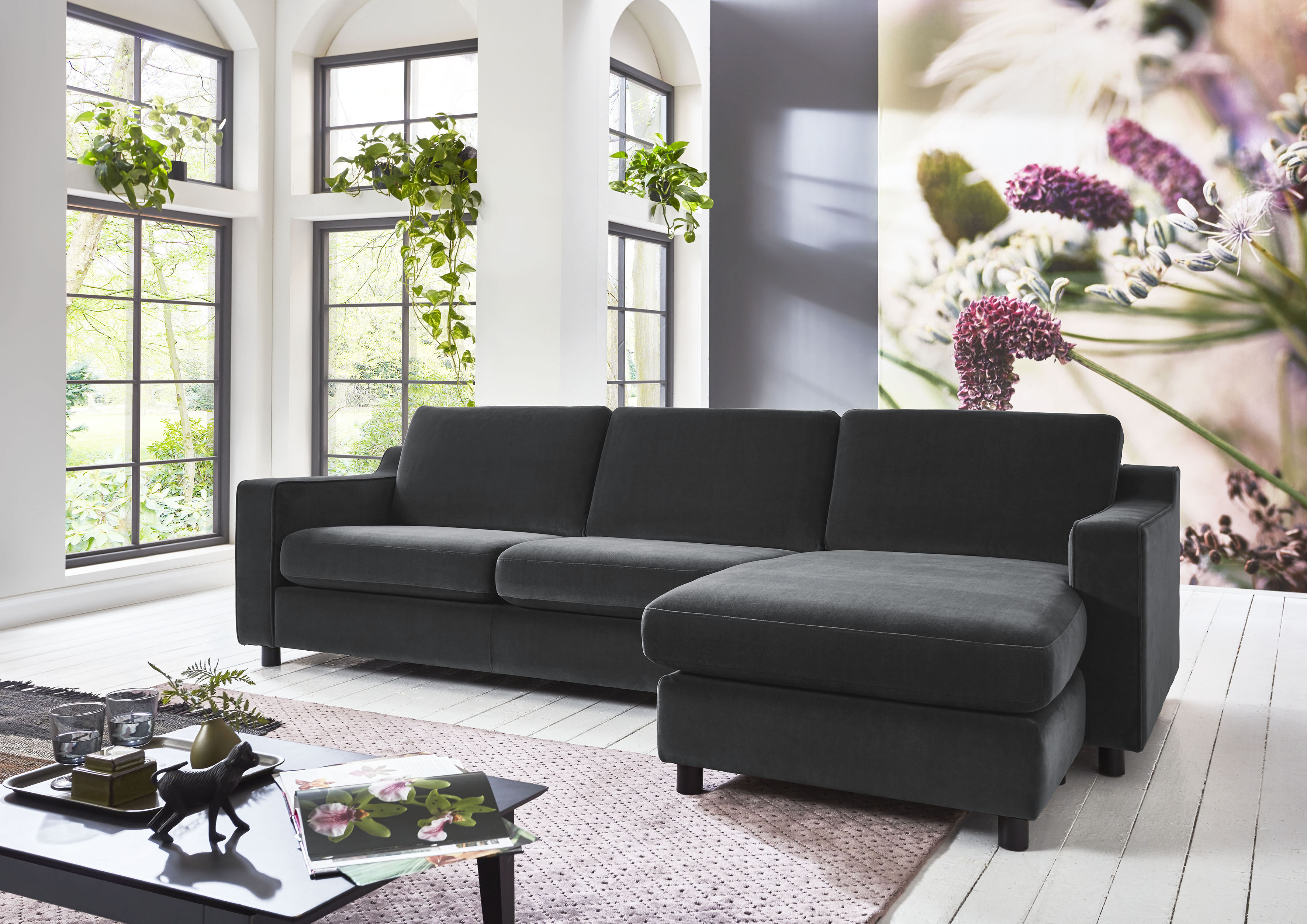 OTTO home Ecksofa "Luka L-Form" pflegeleichter Samtvelours
