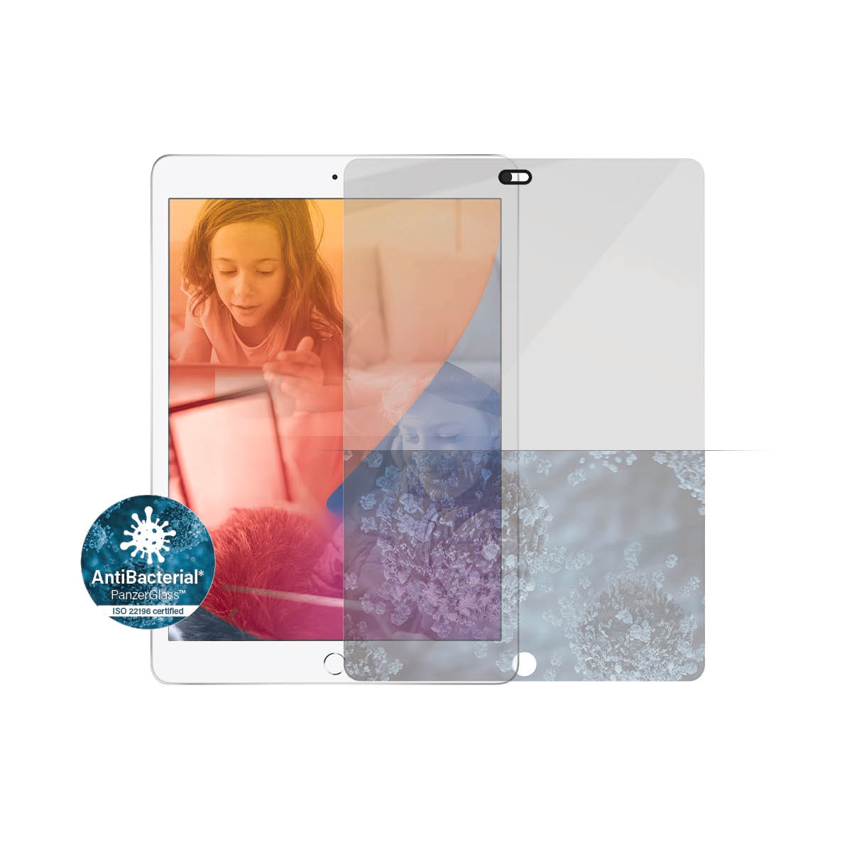 PanzerGlass Displayschutzglas »CamSlider Case Friendly Screen Protection«, für Apple iPad 10.2″, Displayschutzfolie, Schutzfolie, Bildschirmschutz, kratz- & stoßfest