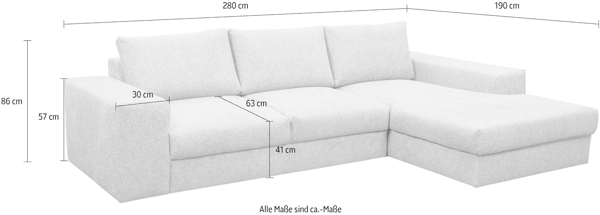 WERK2 Ecksofa »Rozzana«, Design Ecksofa mit hohem Komfort in trendig-weichem Cord & Breitcord