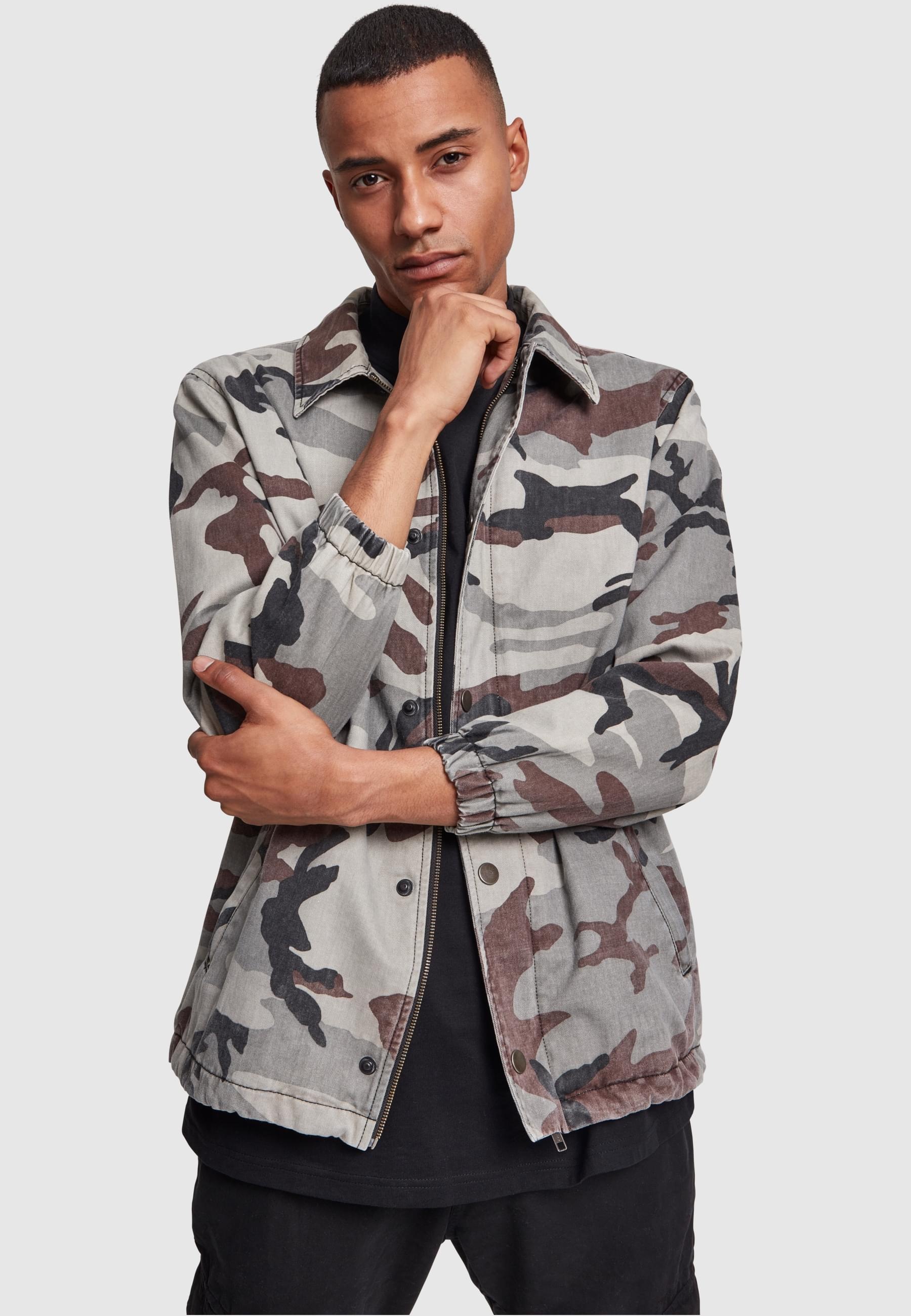 URBAN CLASSICS Allwetterjacke »Urban Classics Herren Camo Cotton Coach Jacket«, (1 St.), ohne Kapuze