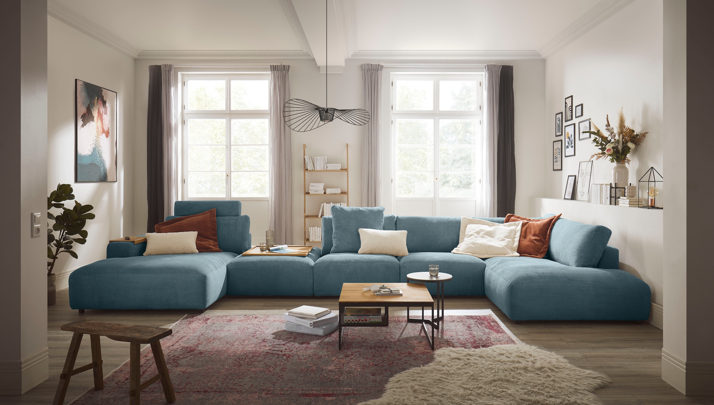 Musterring Wohnlandschaft "Lucia viel Platz, bequem, U-Form" Cord-Bezug, inklusive Kopfstütze, Gesamtbreite 524 cm