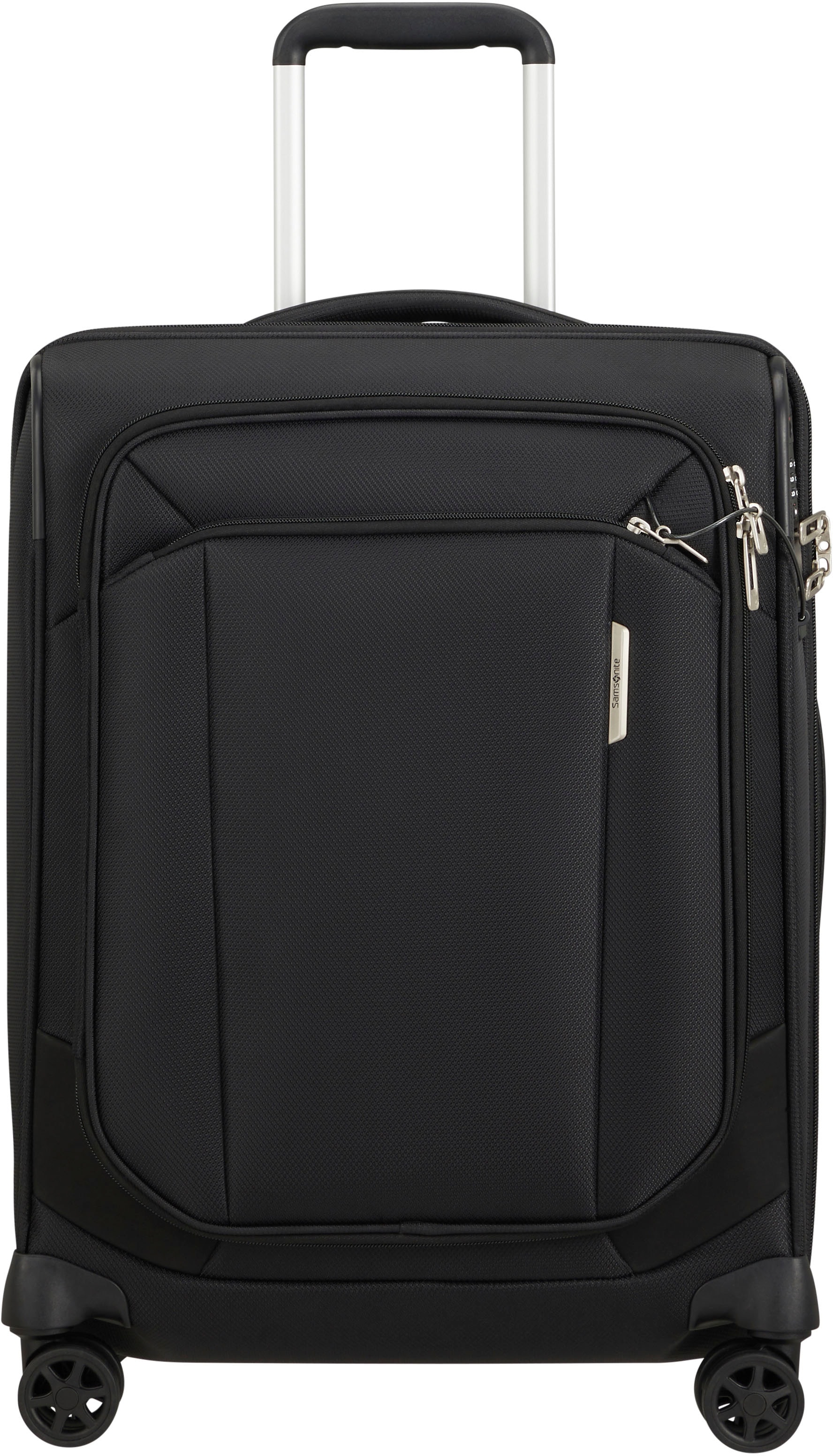 Samsonite Weichgepäck-Trolley "RESPARK, ozone black, 55 cm", 4 St. Rollen, Koffer Reisegepäck Handgepäck mit Volumenerwe