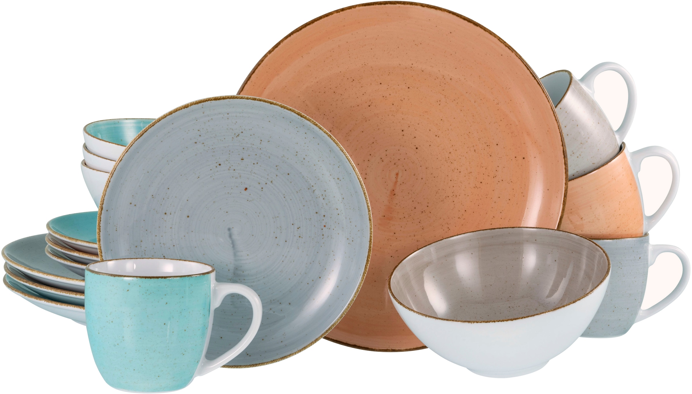 CreaTable Kombiservice "Geschirr-Set VINTAGE NATURE" Service, handgemalt, g günstig online kaufen