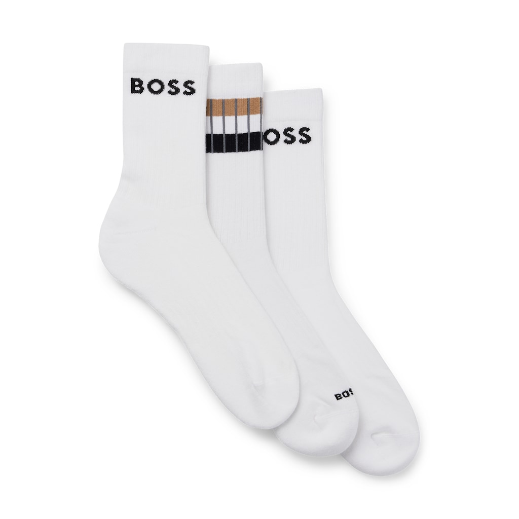 BOSS Freizeitsocken »3P QS Rib Stripe CC«, (Packung, 3er)