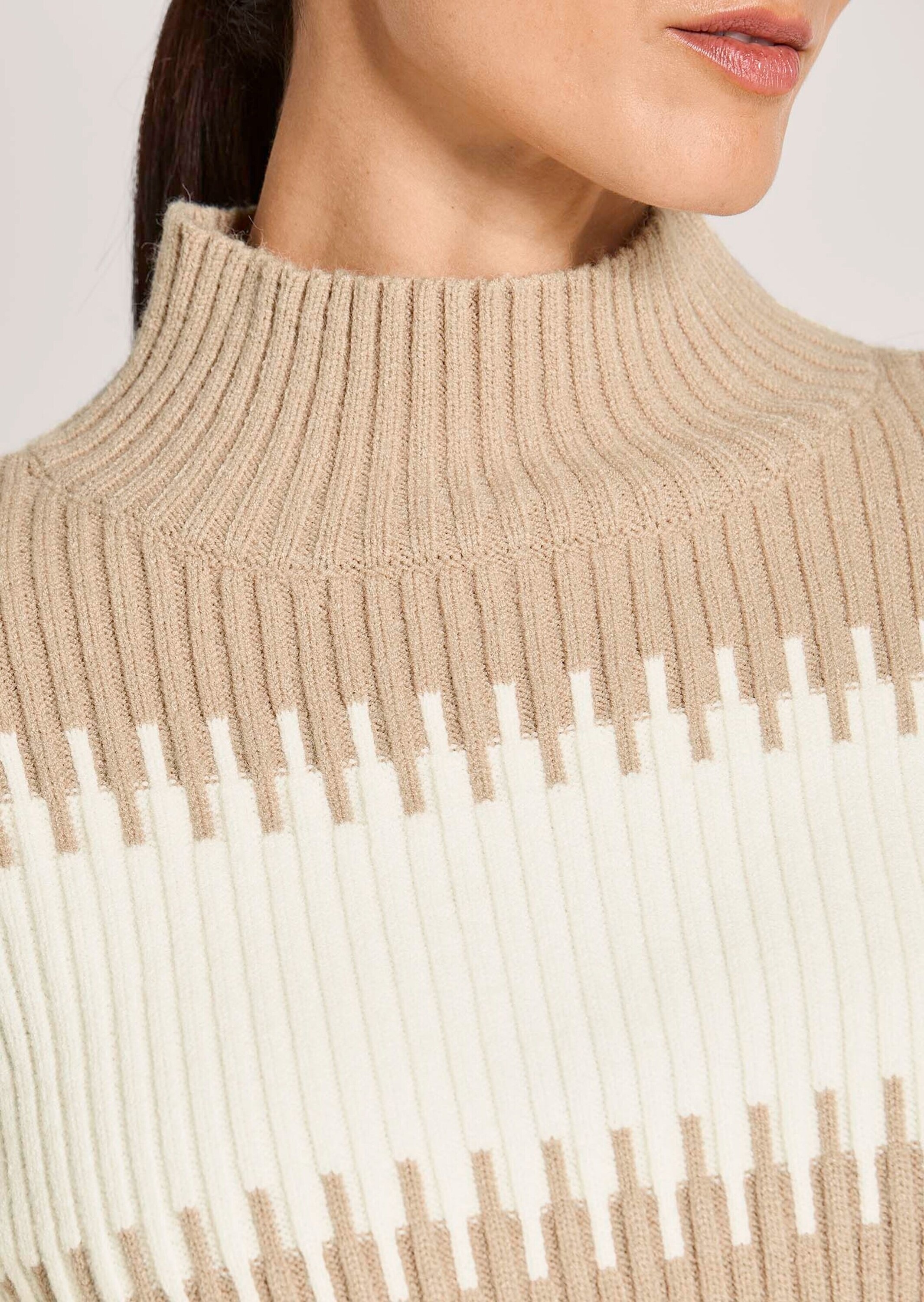 MADELEINE Longpullover »Strickpullover Stilvoller Winterpullover mit Blockstreifen« Weicher Garnmix mit Wolle