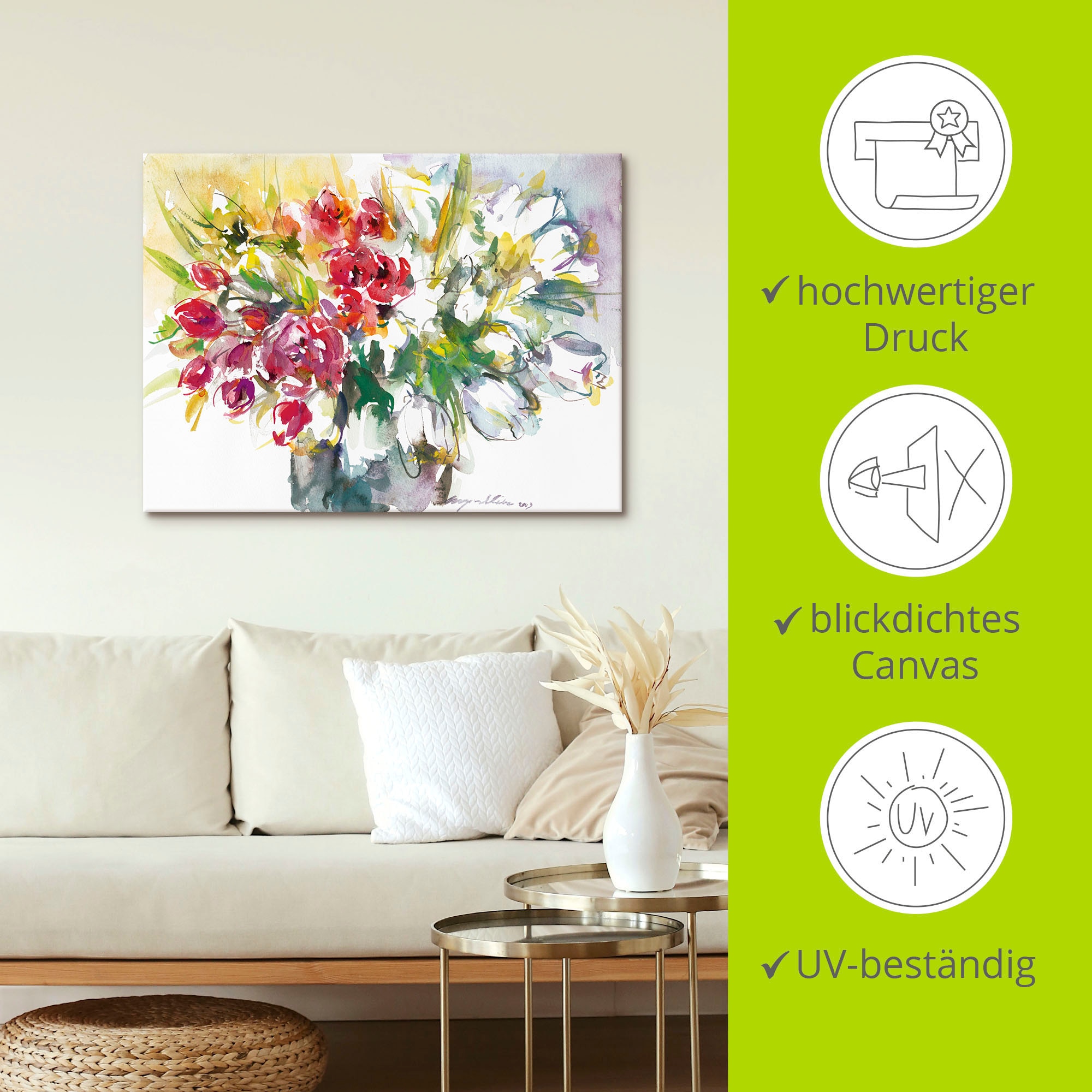 Artland Wandbild »Blumenstrauß IV«, Blumen, (1 St.), als Leinwandbild, Poster in verschied. Größen