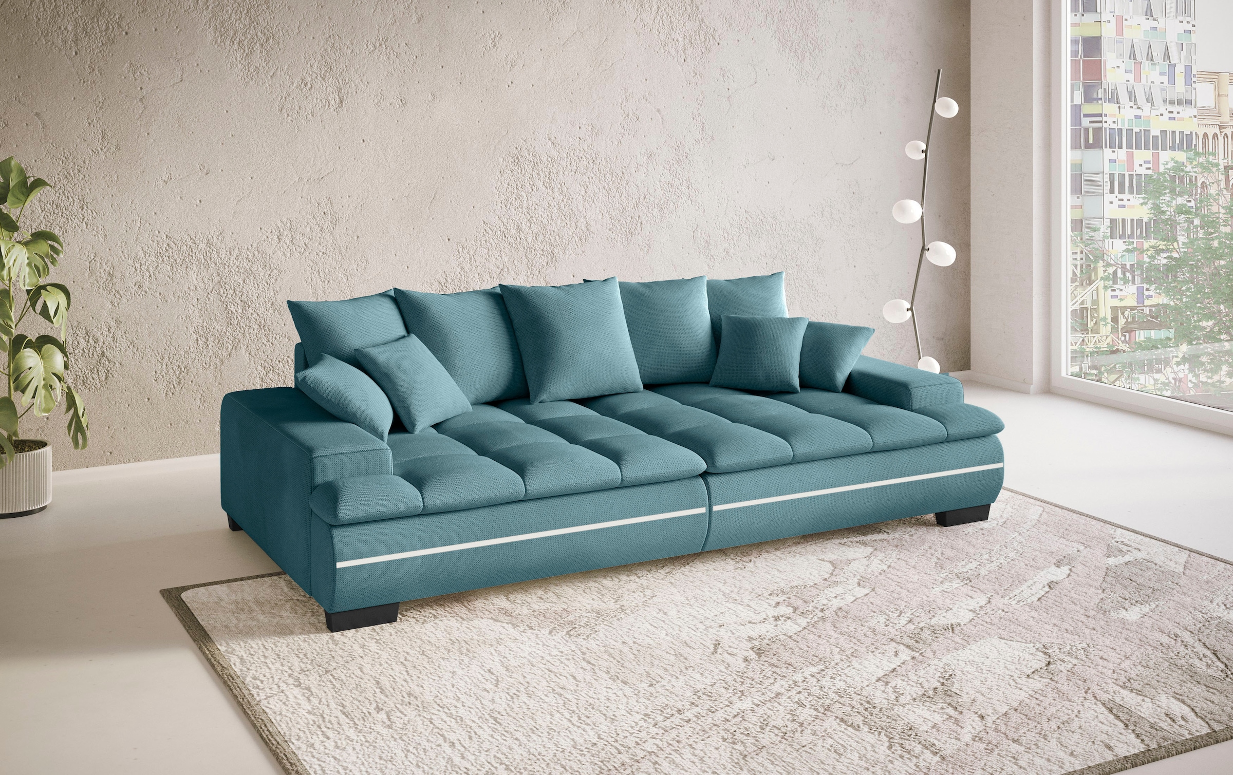Mr. Couch Big-Sofa »Haiti II«, RGB-LED Beleuchtung, Kaltschaumpolsterung, bis 140 kg belastbar