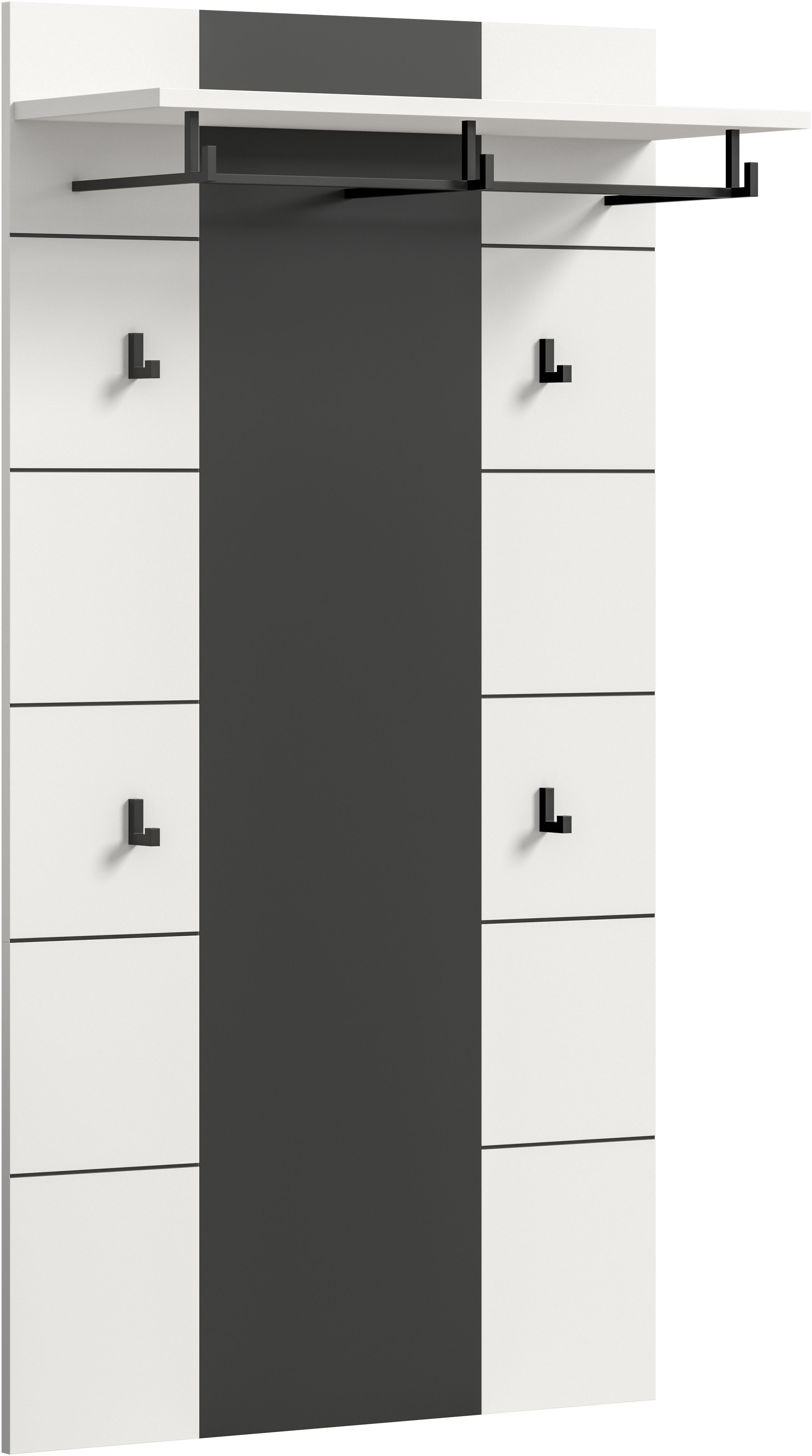 Home affaire Garderobenpaneel "REHAT, TOPSELLER, Höhe 145 cm, Hutablage, 4 Haken, Garderobenstange" in verschiedenen Farben erhältlich, 1 Stk. tlg. Paneel, Wandboard, Garderobe, Garderobenleiste, Garderobenboard