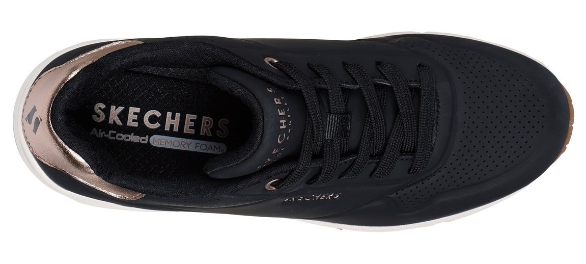 Skechers Sneaker »UNO WEDGE-HI STEPS«, Keilsneaker, Schnürschuh mit Air-Cooled Memory Foam