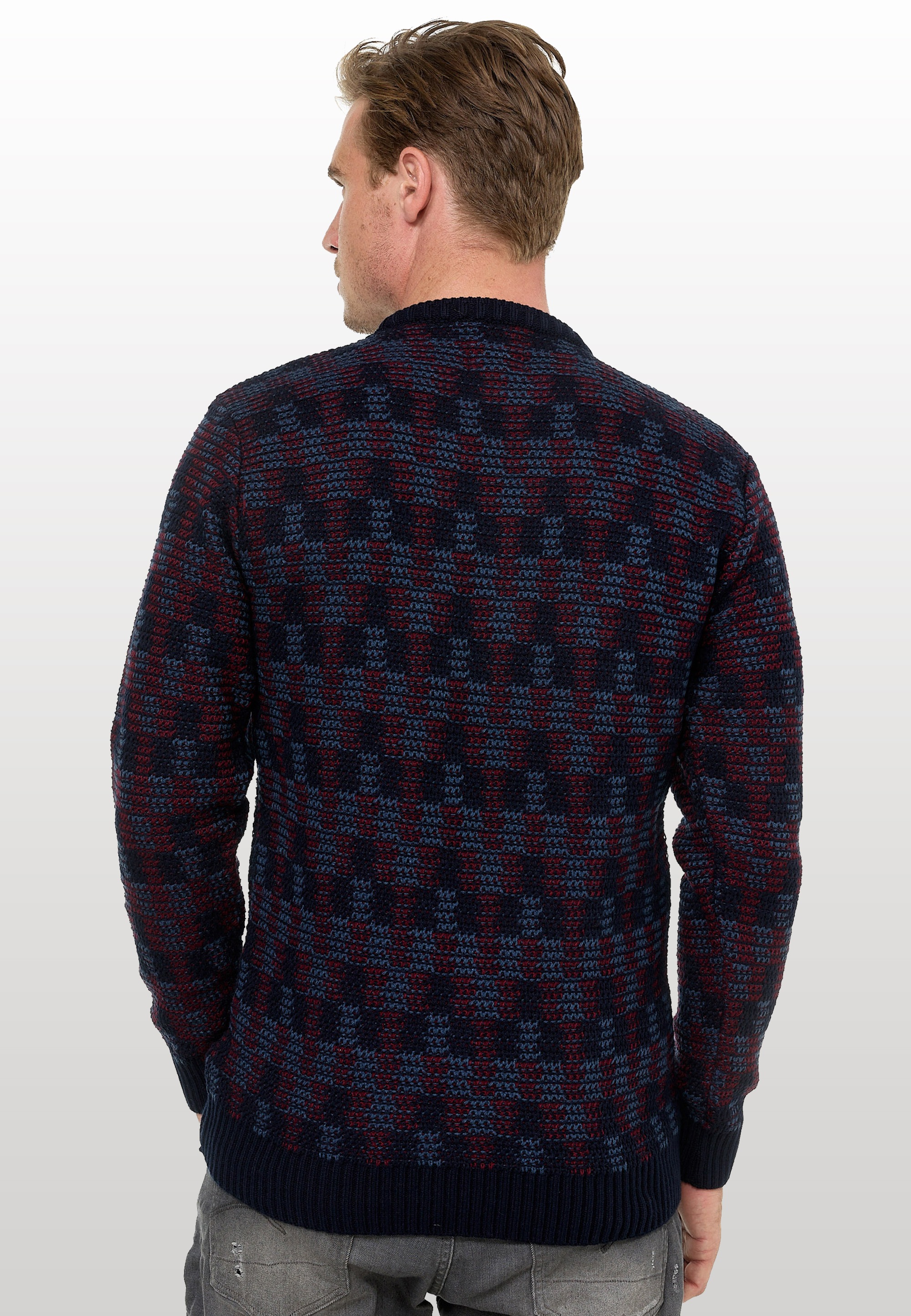Rusty Neal Knit Sweater Blue/Red 3XL 3