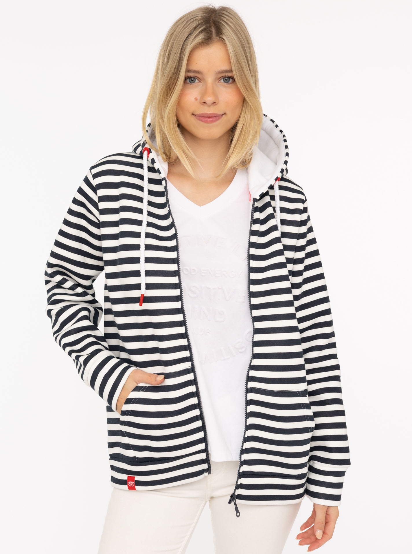 Zwillingsherz Kapuzensweatjacke ""Streifen Strandglück"", gestreifte Hoodie günstig online kaufen