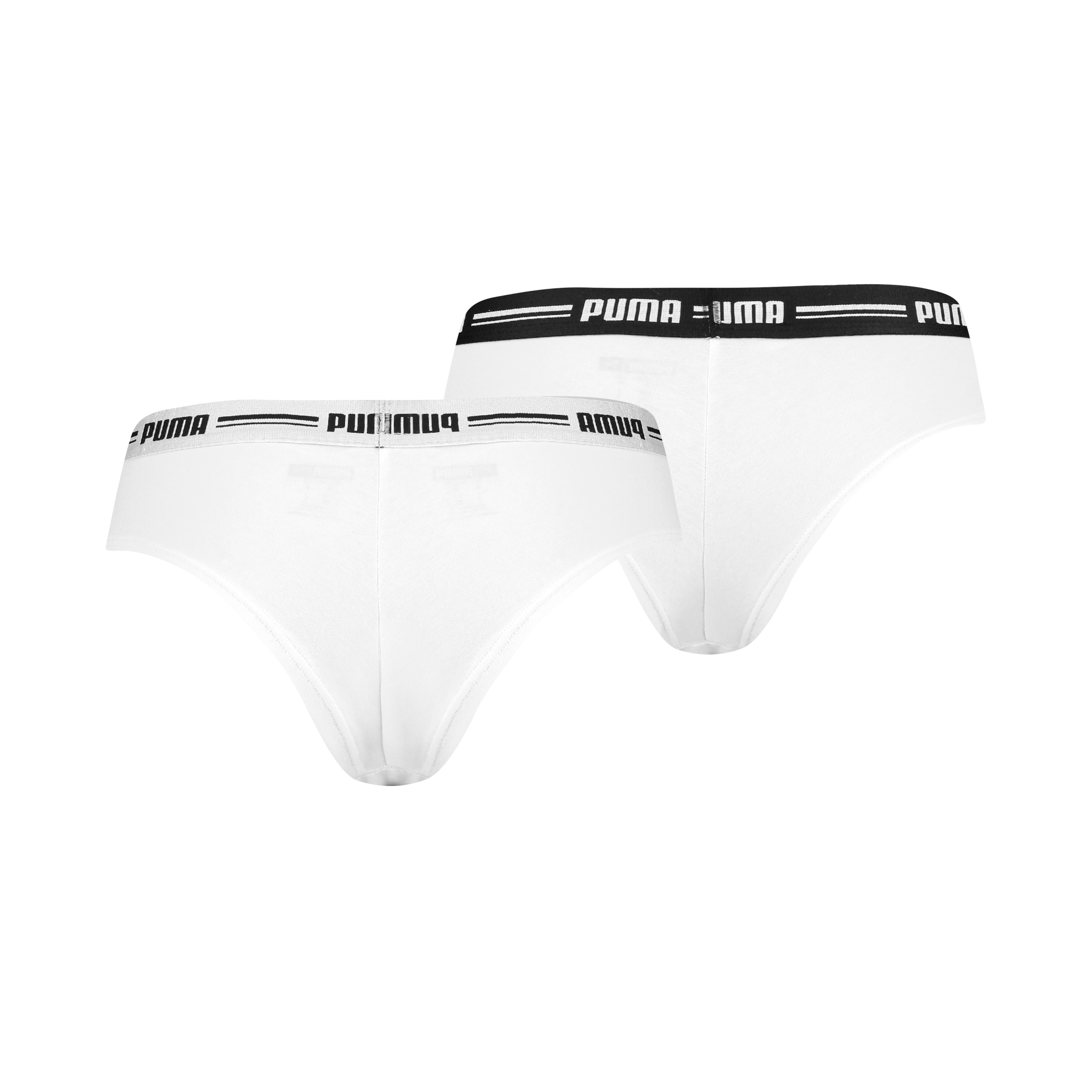 PUMA Brasilslip »PUMA WOMEN BRAZILIAN 2P PACK«, (2er Pack), Breiter elastischer Logobund