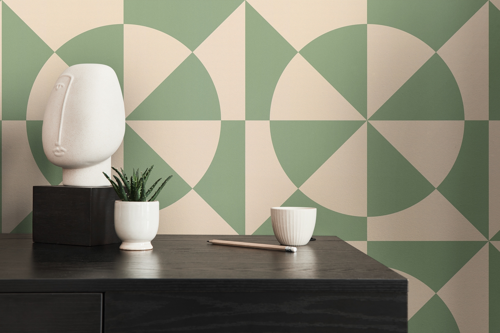 living walls "LIMITED – Pastell Geometrie" geometrisch minimalistisch leicht strukturiert Kreise und Segmente in sanfter minimalistischer Pastelloptik