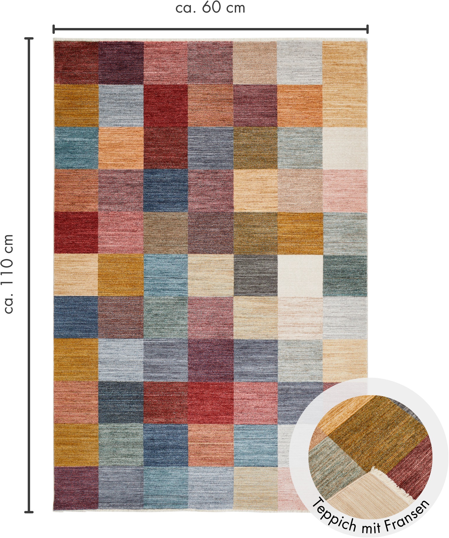 LUXOR living Teppich »Rocco«, rechteckig, 11 mm Höhe, Vintage-Look, florales Design, mit Fransen, Wohnzimmer, Schlafzimmer