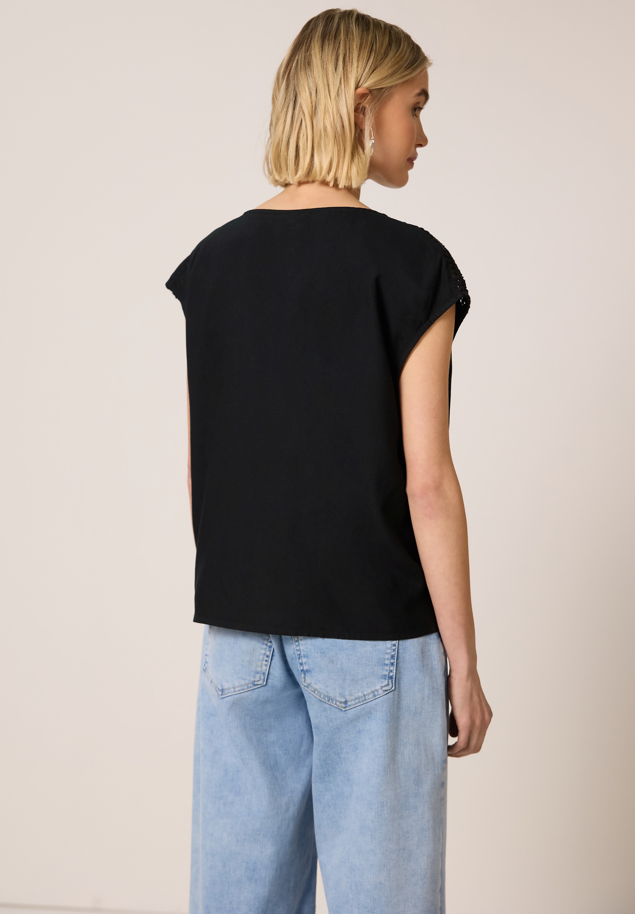 STREET ONE STUDIO Kurzarmbluse aus softer Viskose