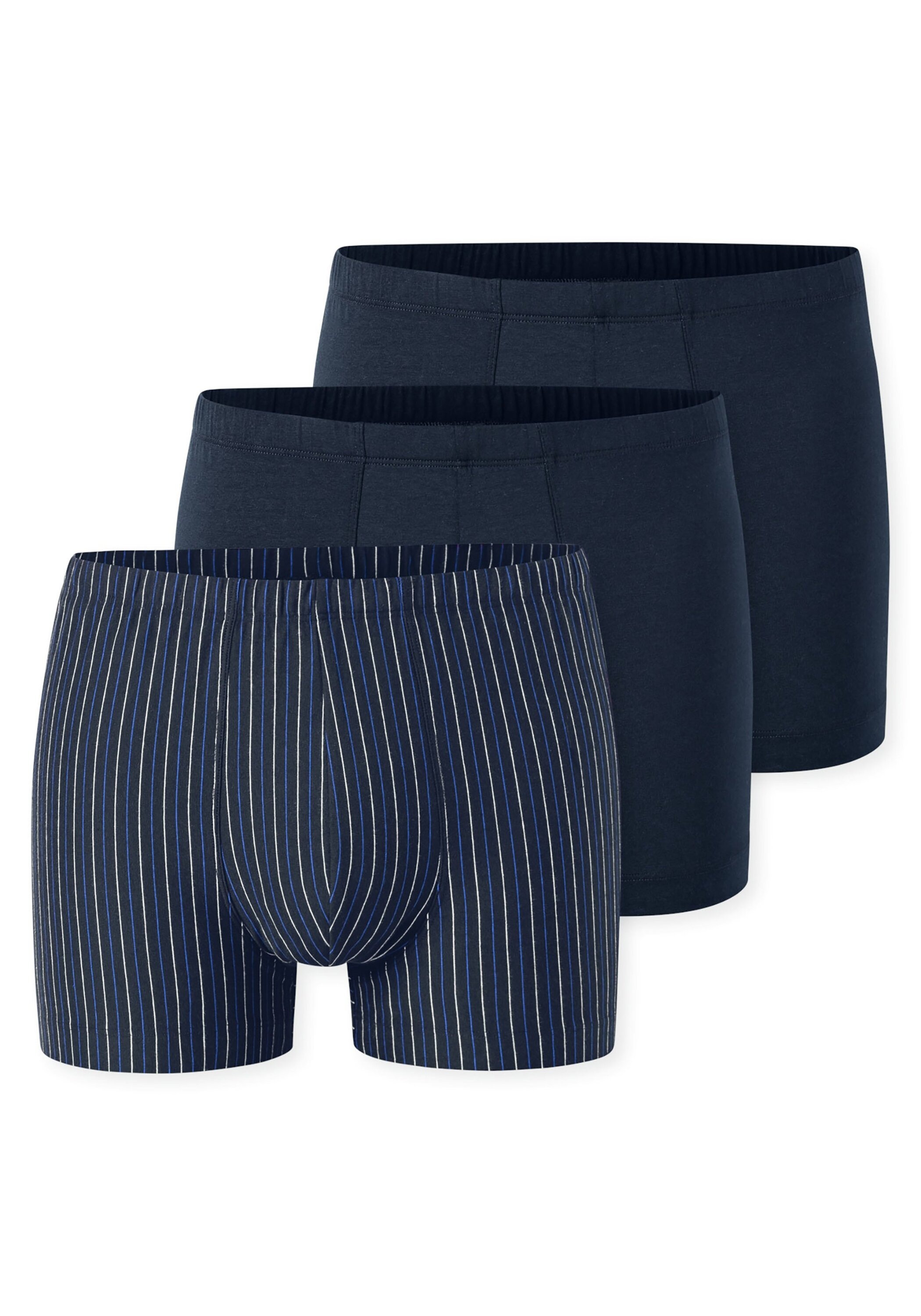 SCHIESSER Herren Boxershorts "Boxershort 3PACK Shorts "95/5" 3er Pack", Gr. S, blau, Obermaterial: 95% Baumwolle CO. 5% Elasthan EL., Unterhosen