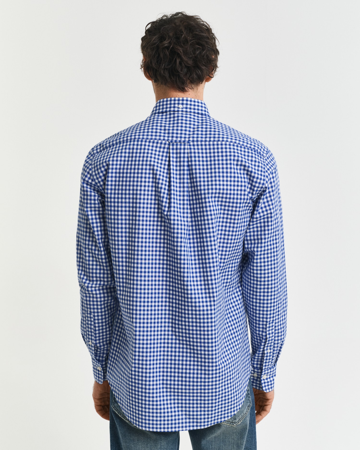 Gant Langarmhemd »REG POPLIN GINGHAM SHIRT«, mit Logostickerei auf der Brust