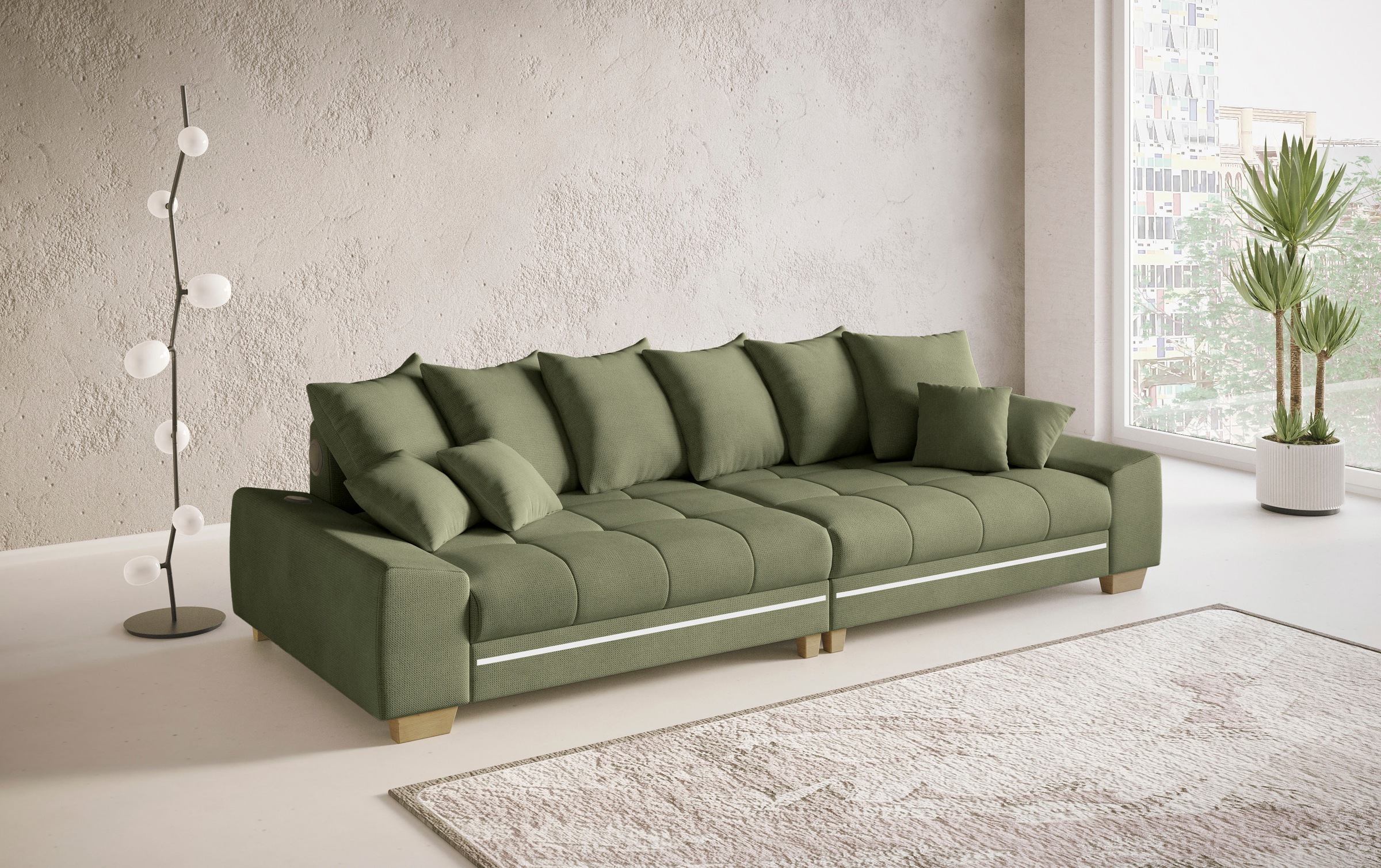 Mr. Couch Big-Sofa »Nikita II«, mit RGB-LED, Bluetooth-Soundsystem, Kaltschaum