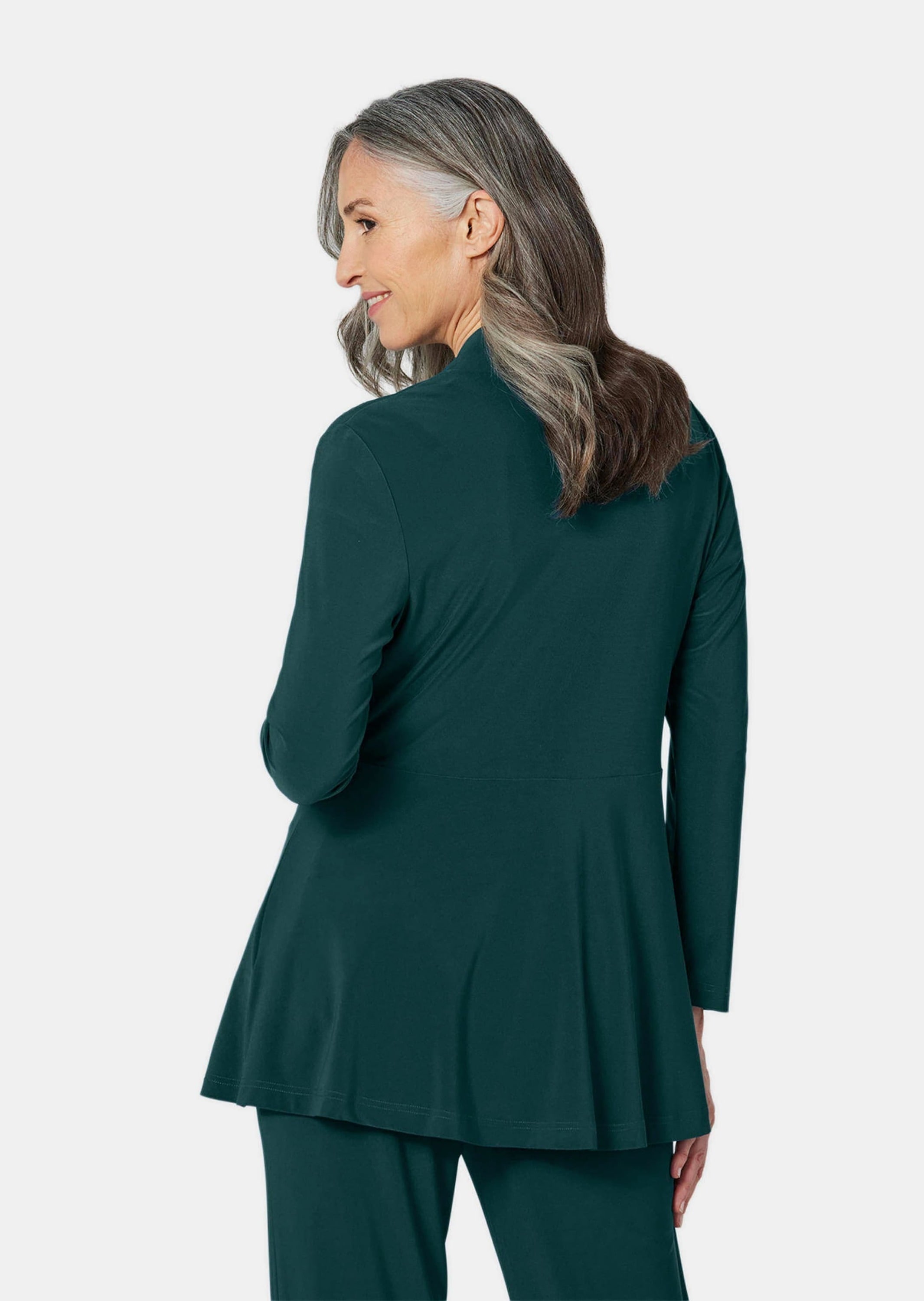 GOLDNER Sweatjacke »Jersey-Longjacke Weich fallende Jersey-Longjacke«