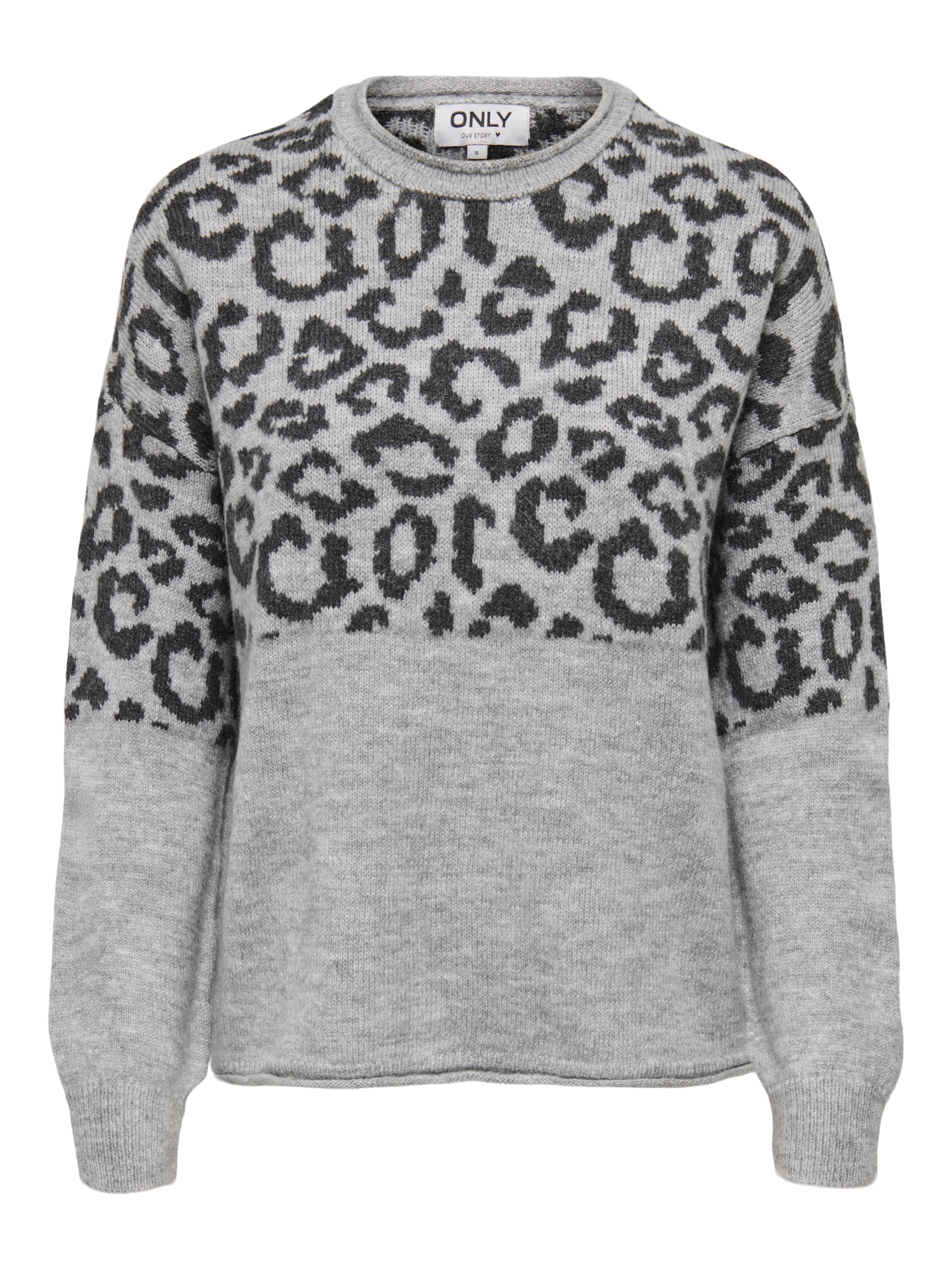 ONLY Rundhalspullover »ONLJADE ANIMAL LS O-NECK NOOS KNT«