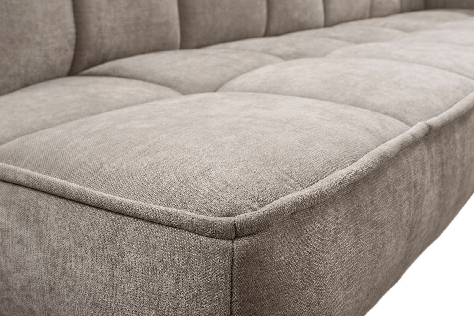 Eckbank EXXPO - SOFA FASHION "Latte", sand, B:234cm H:95cm T:156cm, 100% PES, Sitzbänke, Eckbank, moderne Sitz- und Rückensteppung, bequem und elegant, hoher Holzfuß 3