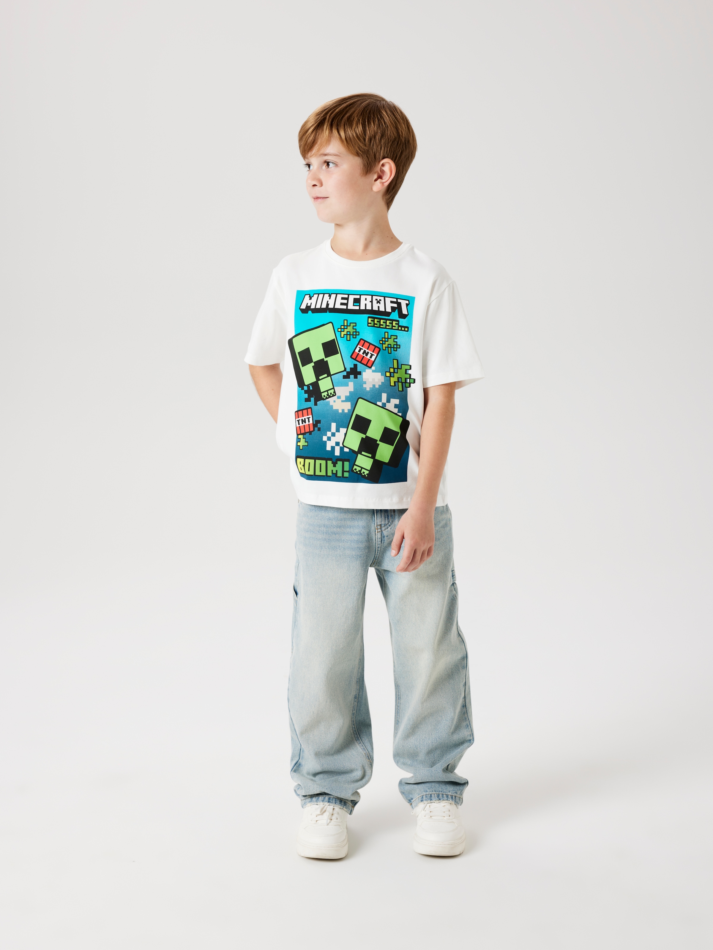 Name It T-Shirt »NKMMUS MINECRAFT NREG SS TOP NOOS BFU«, mit großem Minecraft-Frontmotiv