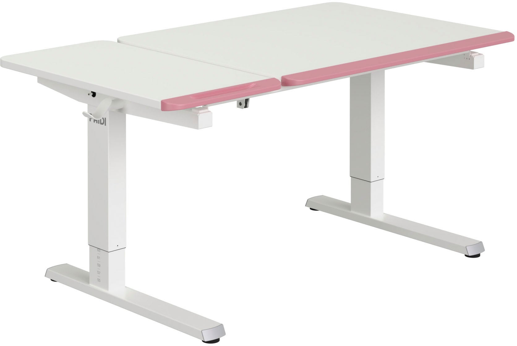 PAIDI Schreibtisch "TEENIO GT in verschiedenen Ausführungen, mitwachsend & ergonomisch" B/H/T ca. 130/53-79/75 cm, Kreideweiß, höhenverstellbarer Schülerschreibtisch, Platte bis 14 neigbar