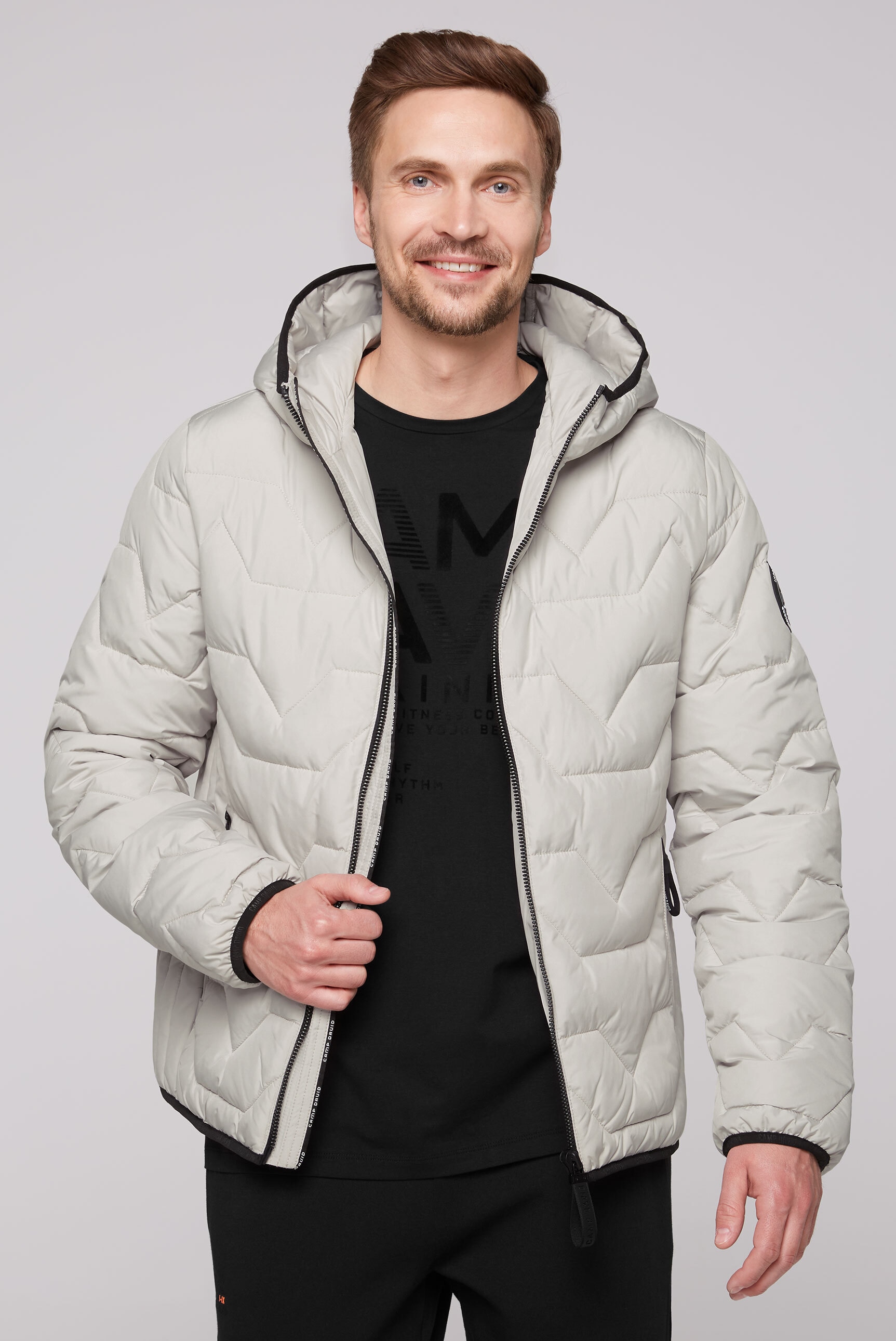 Winterjacke, mit Kapuze, mit elastischem Saumabschluss