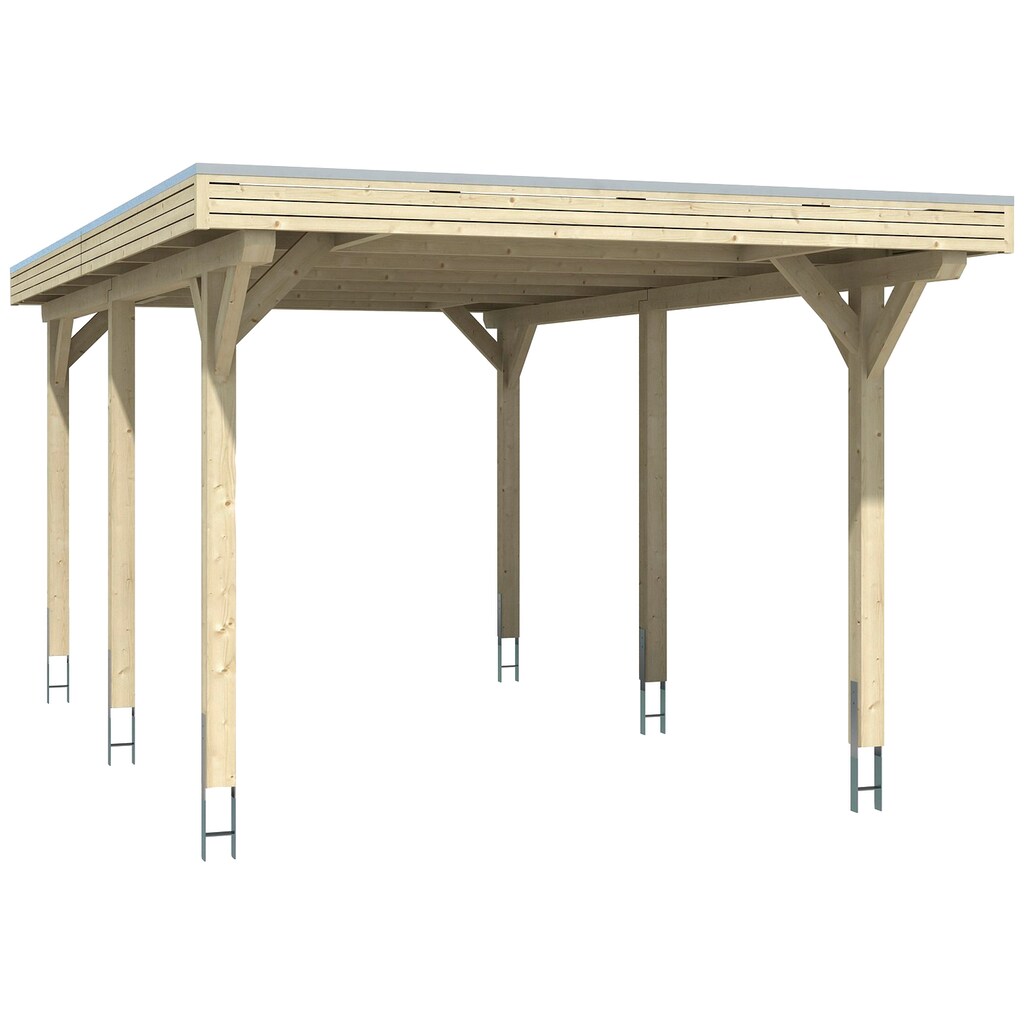 Skanholz Einzelcarport »Spessart«, Leimholz-Nordisches Fichtenholz, 291 cm, dunkelgrau