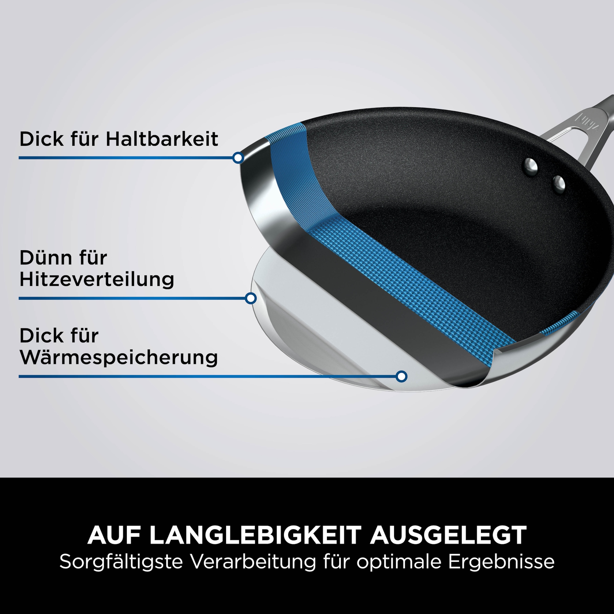 NINJA Pfannen-Set »Ninja ZEROSTICK Premium 2-teiliges Pfannen-Set (24 cm/28 cm) C32000DE«, Aluminium, (1 tlg., je 1 Bratpfanne 24 cm, 28 cm), Premium Kollektion, ZEROSTICK Technologie, garen ohne Fett