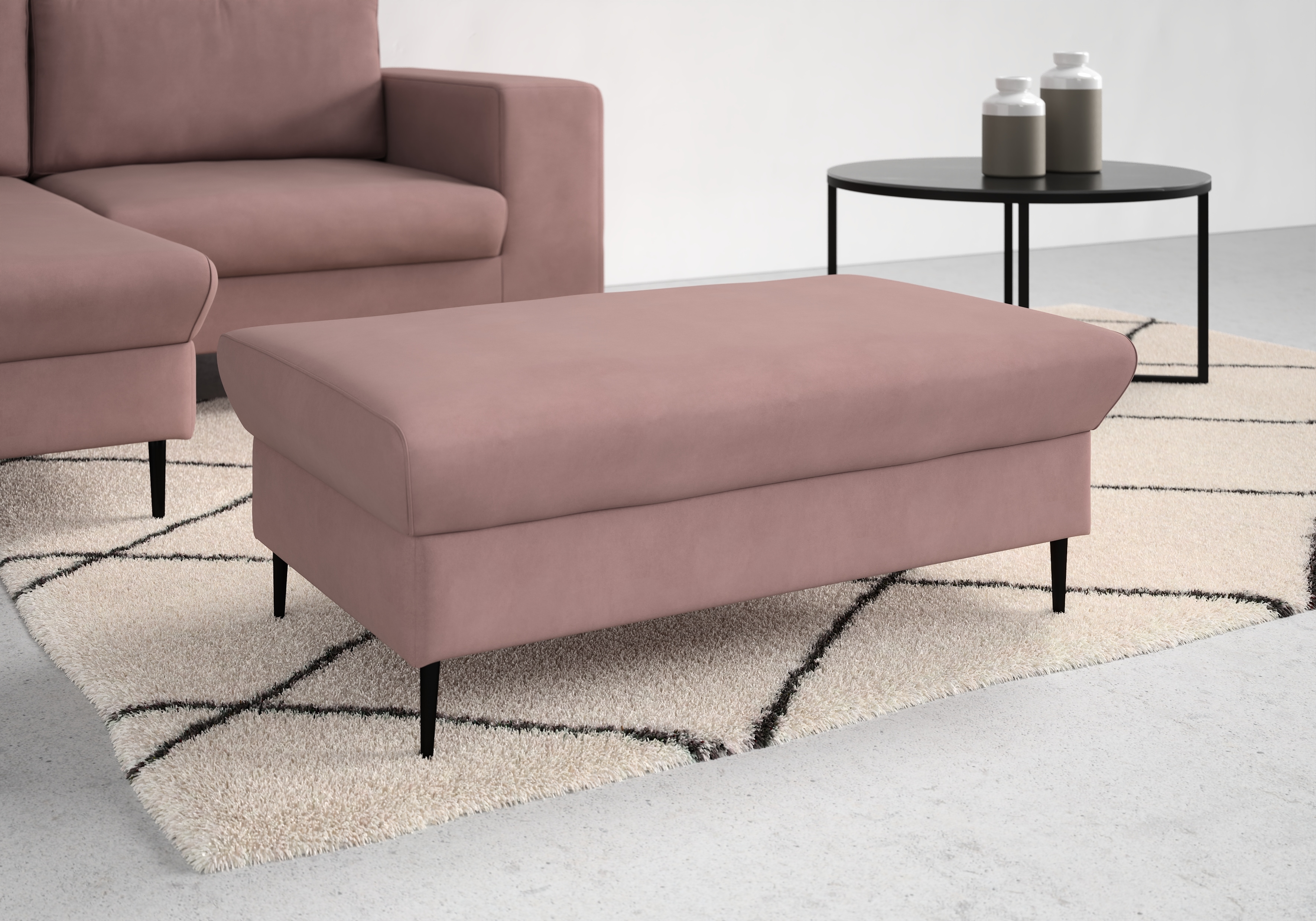 DOMO collection Sitzhocker "Modica" Auch in Cord, Fußhöhe passend für gängige Saugroboter