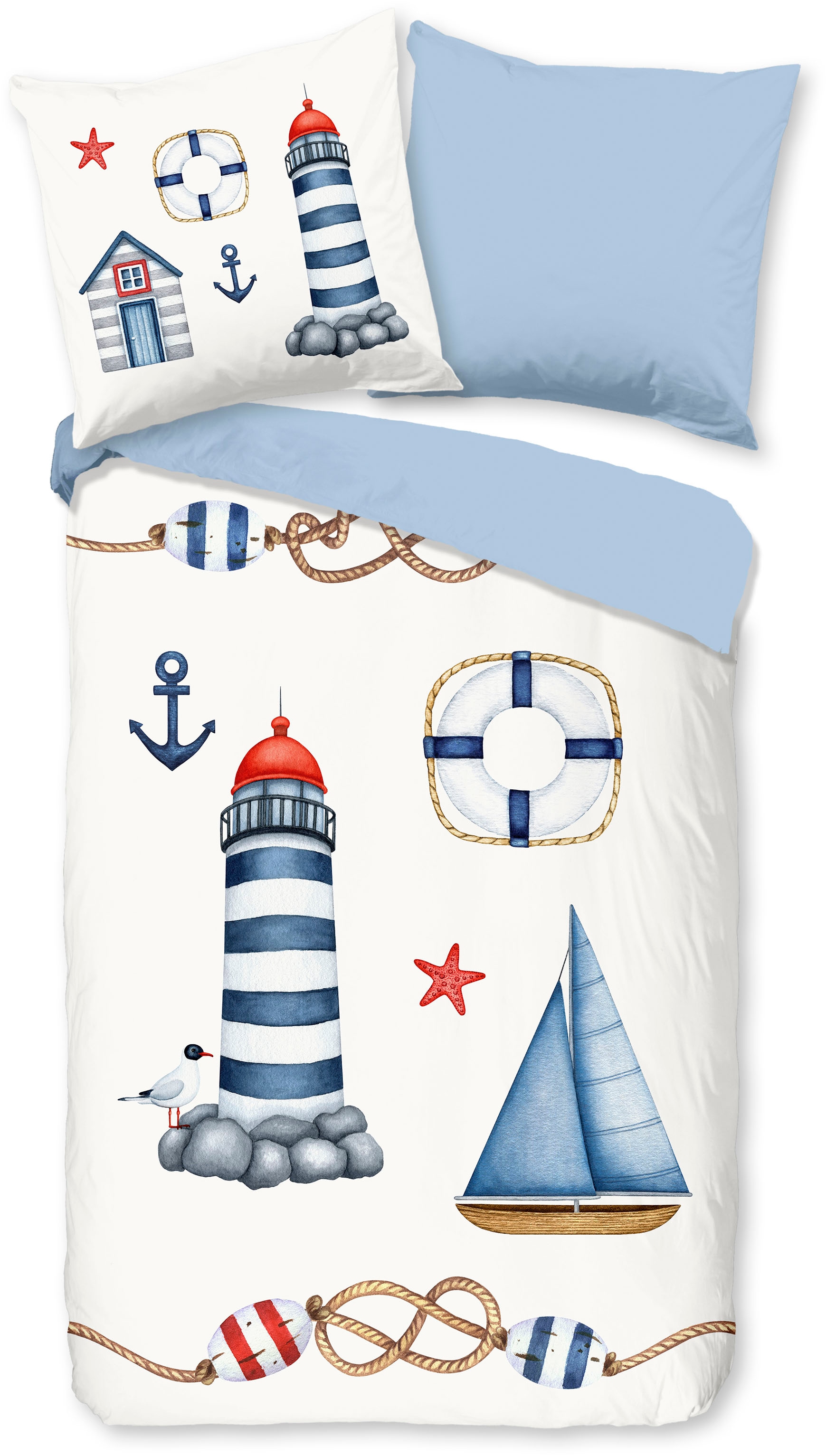 PURE luxury collection Kinderbettwäsche "Maritime" 2 Stk. tlg. Mikrofaser, günstig online kaufen