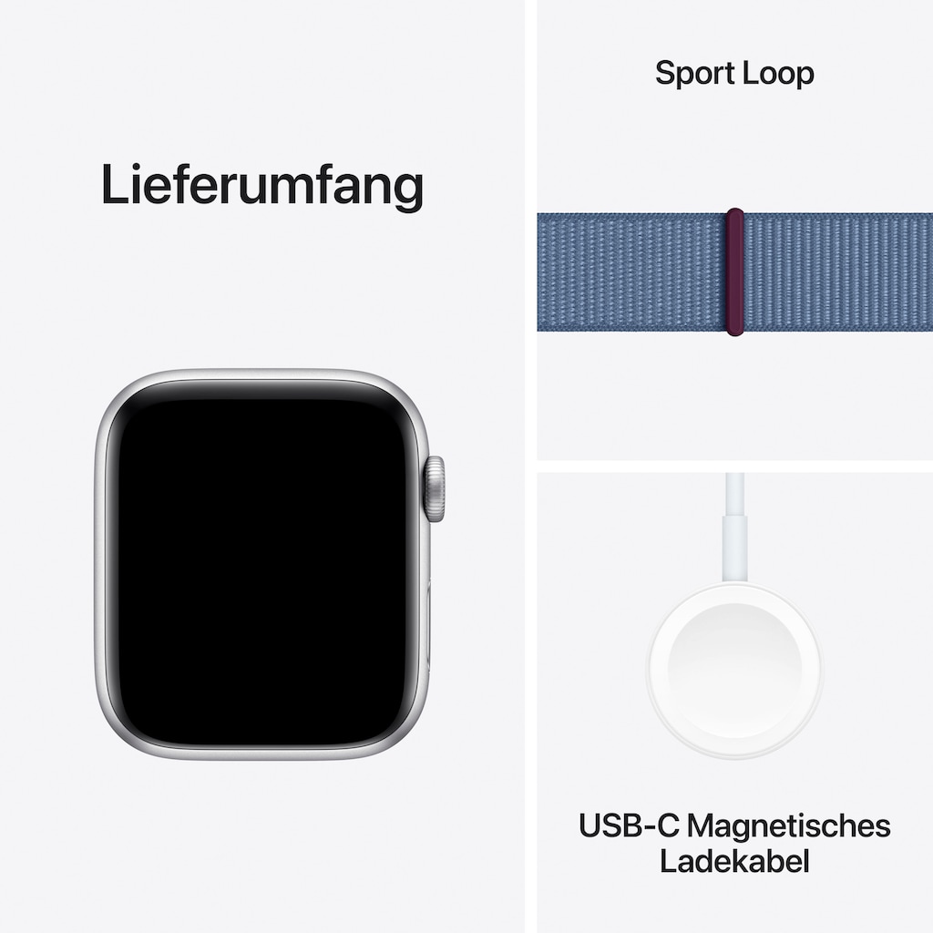 Apple Smartwatch »Watch SE GPS Aluminium 44 mm + Cellular One-Size«, (Watch OS 10)