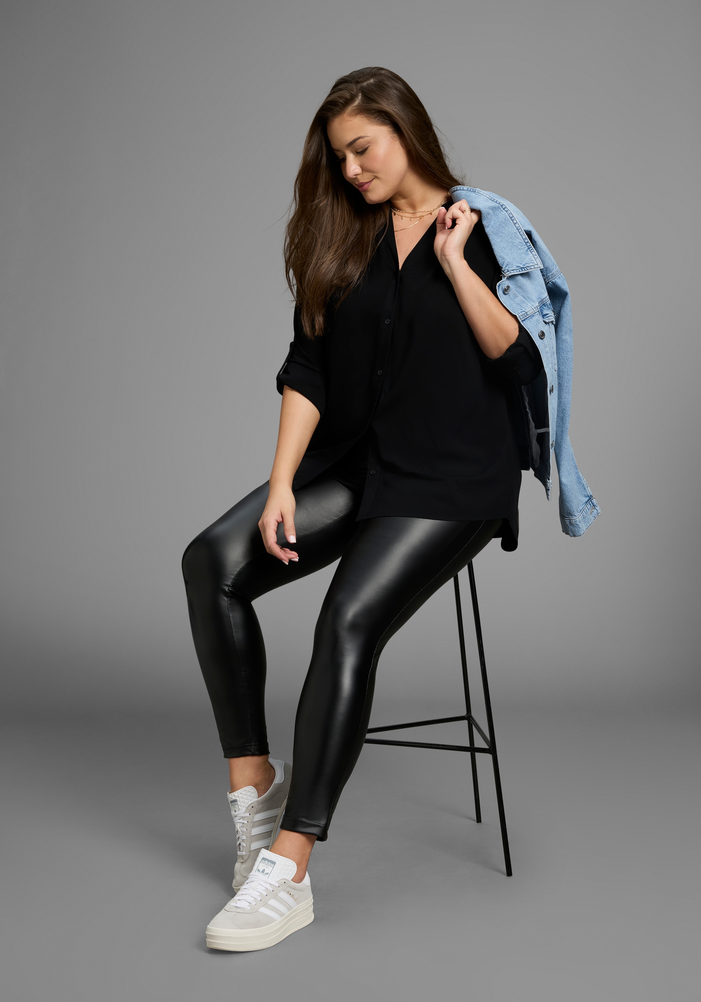 Laura Scott CURVE Longbluse, im Tunika Stil aus weicher Viskose - GROSSE GRÖSSE