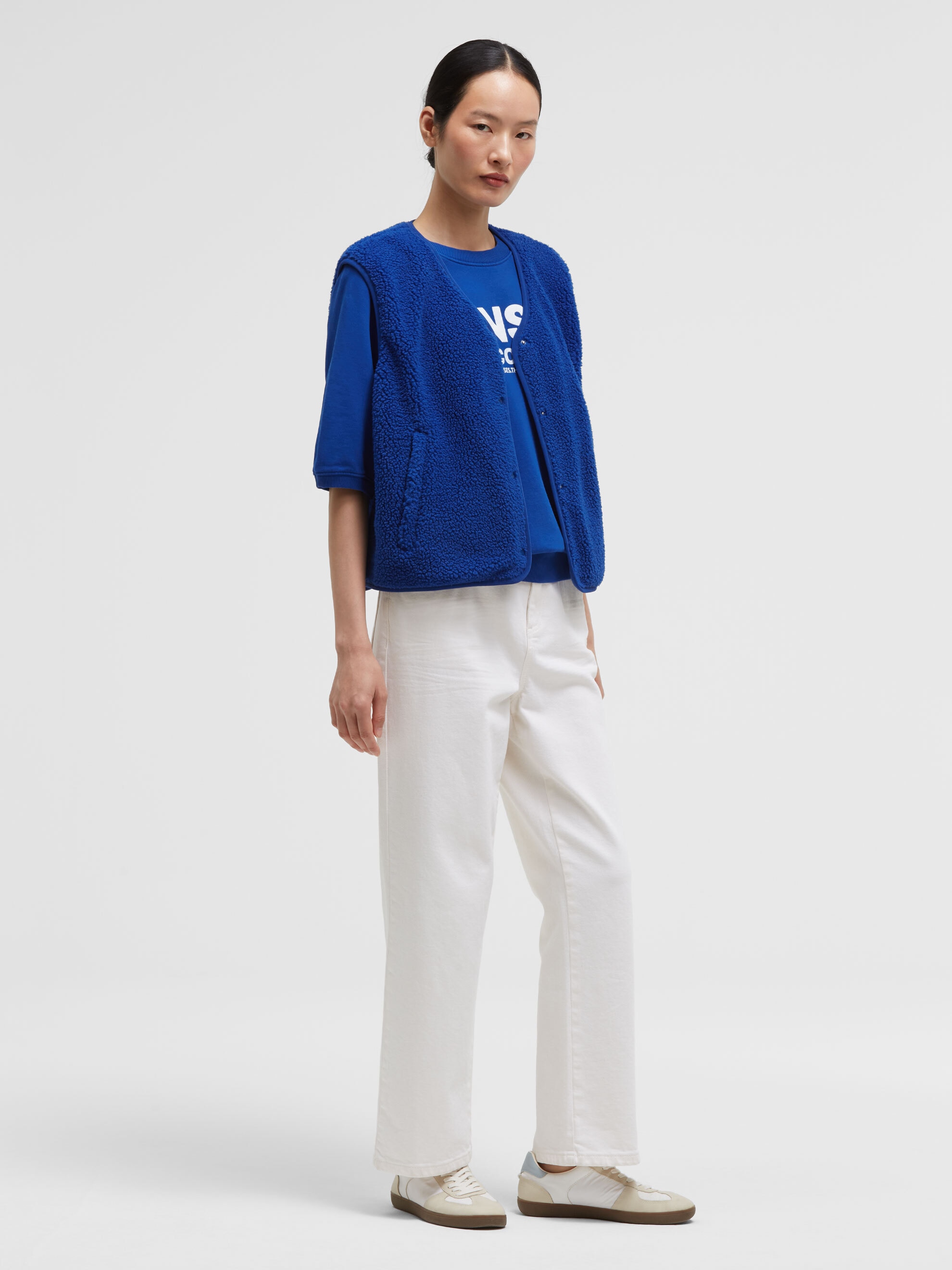 SENSES.THE LABEL Fleeceweste mit Druckknopfleiste