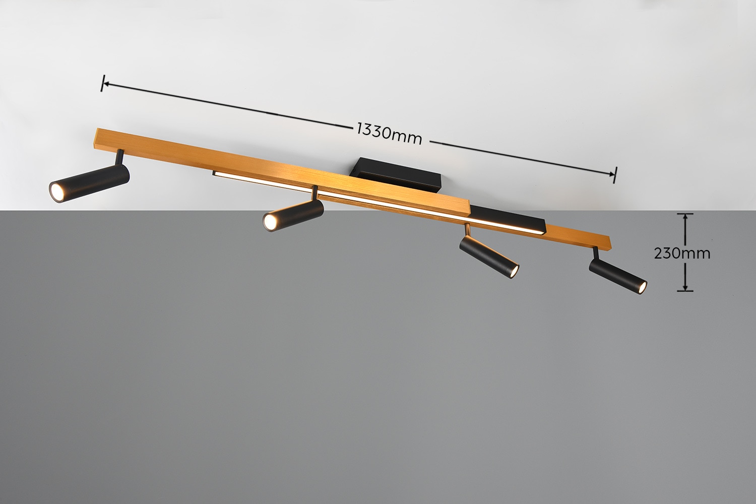 TRIO Leuchten LED Deckenleuchte »ZENO ausziehbare LED Deckenlampe mit 4 verstellbaren Spots dimmbar CCT« LED-Board 1 Stk. warmweiß - kaltweiß getrennt schaltbare Spots, Lichtfarbe einstellbar inkl Fernbedienung