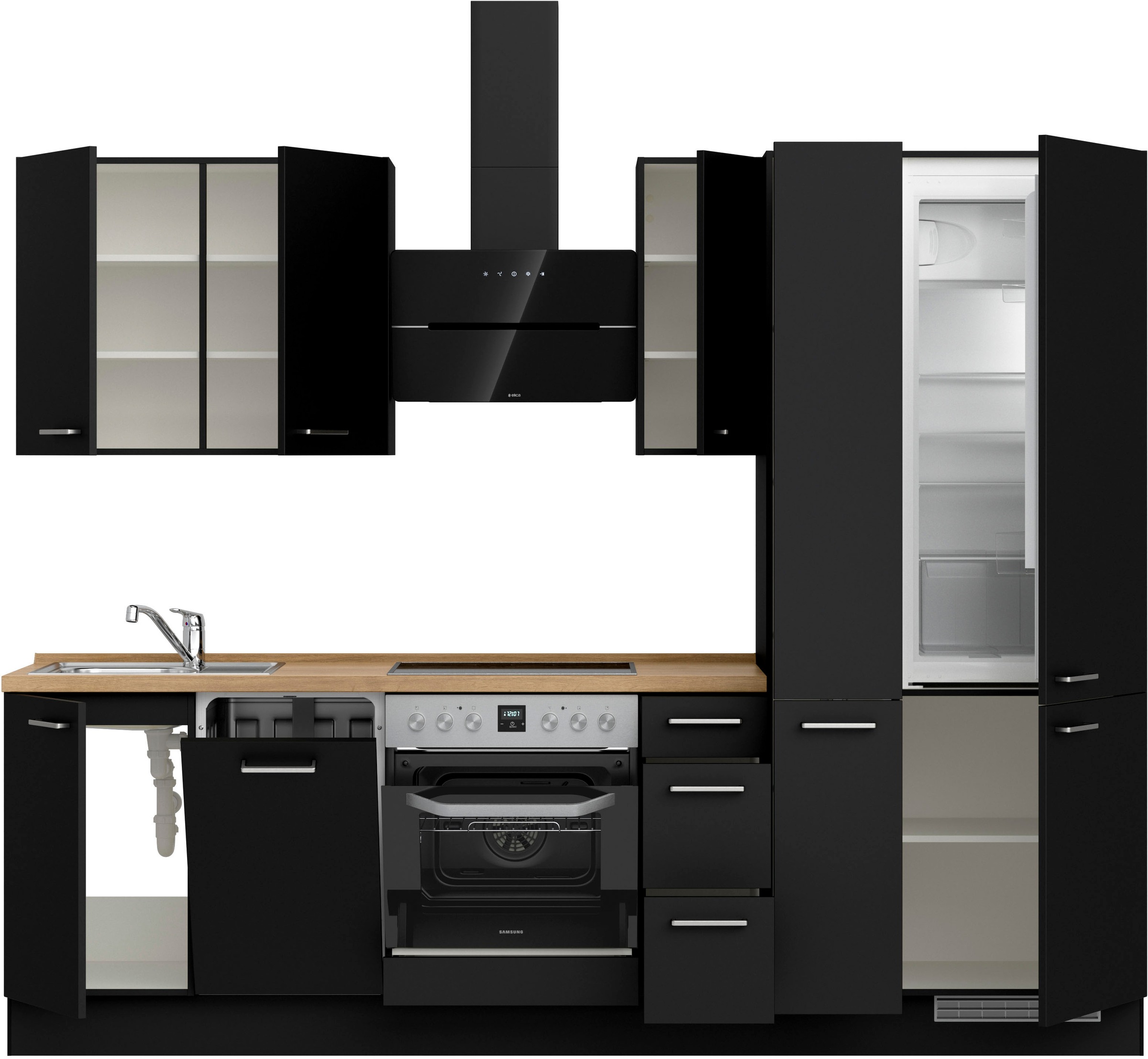 nobilia® Küchenzeile »"Touch II"«, vormontiert, Ausrichtung wählbar, Breite 270 cm, wahlw. mit E-Geräten