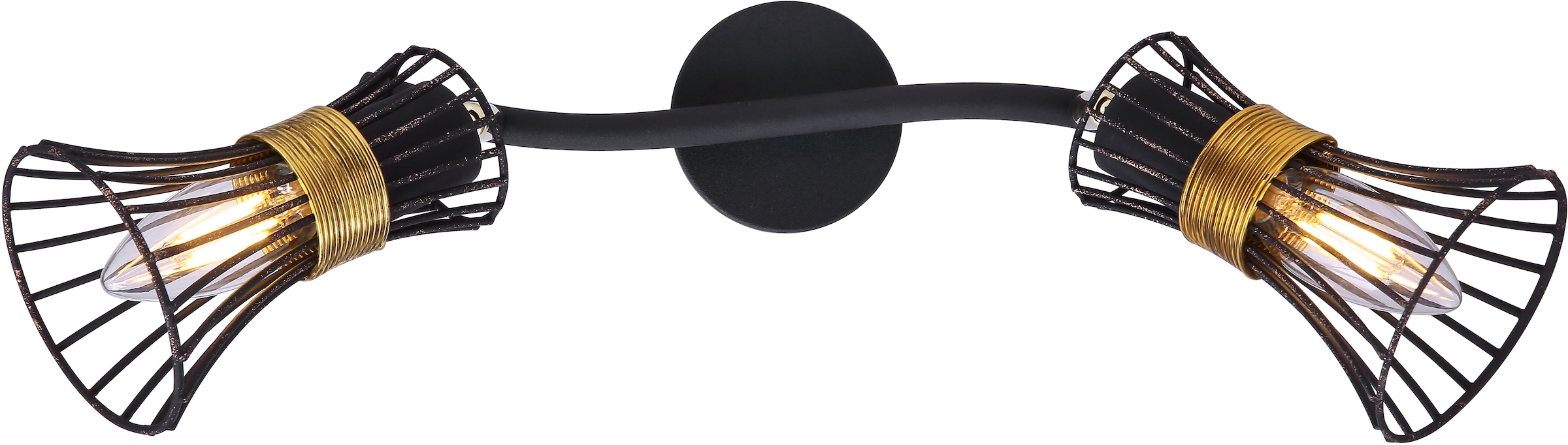 GLOBO LIGHTING Deckenstrahler »PURRA«, Leuchtmittel E14 | ohne Leuchtmittel, Deckenspot/schwarz/goldfarben/Metallstäbe/Flur