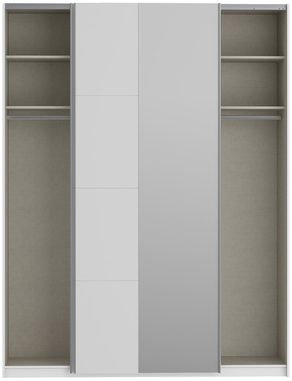 FORTE Schwebetürenschrank »Fittio. Made in Europe, 2 Schiebetüren, modernes Design«, Höhe 2,35 mtr, stehende Montage, Spiegel