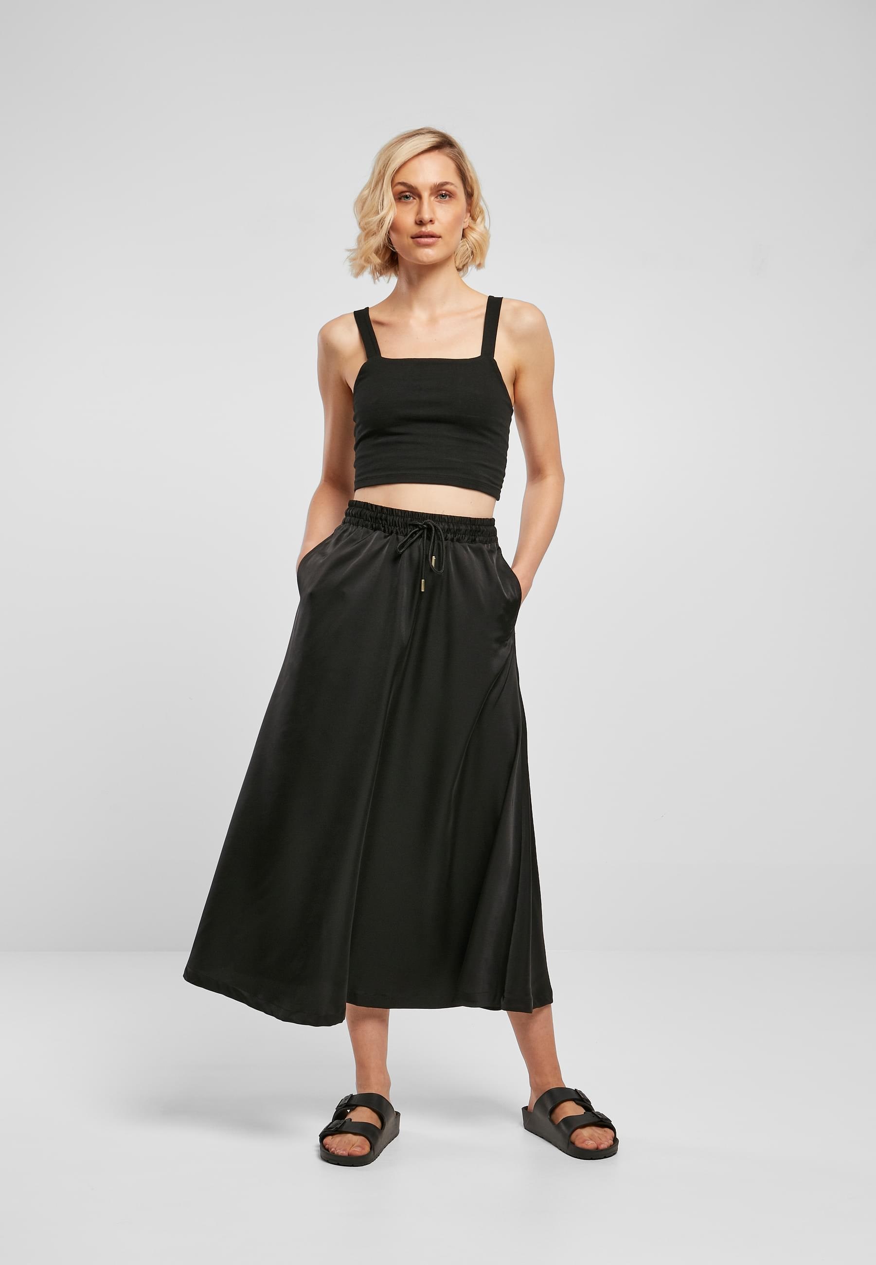 URBAN CLASSICS Sommerrock »Urban Classics Damen Ladies Satin Midi Skirt«, (1 tlg.)